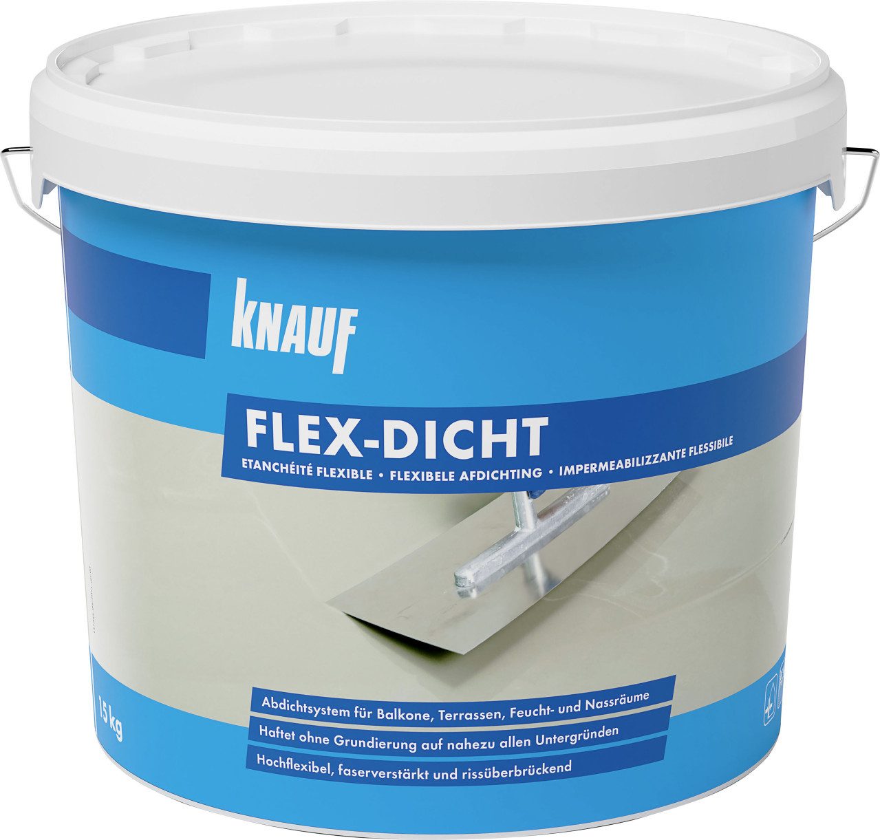 KNAUF Fliesenaufkleber Knauf Flexdicht blau, 15 kg