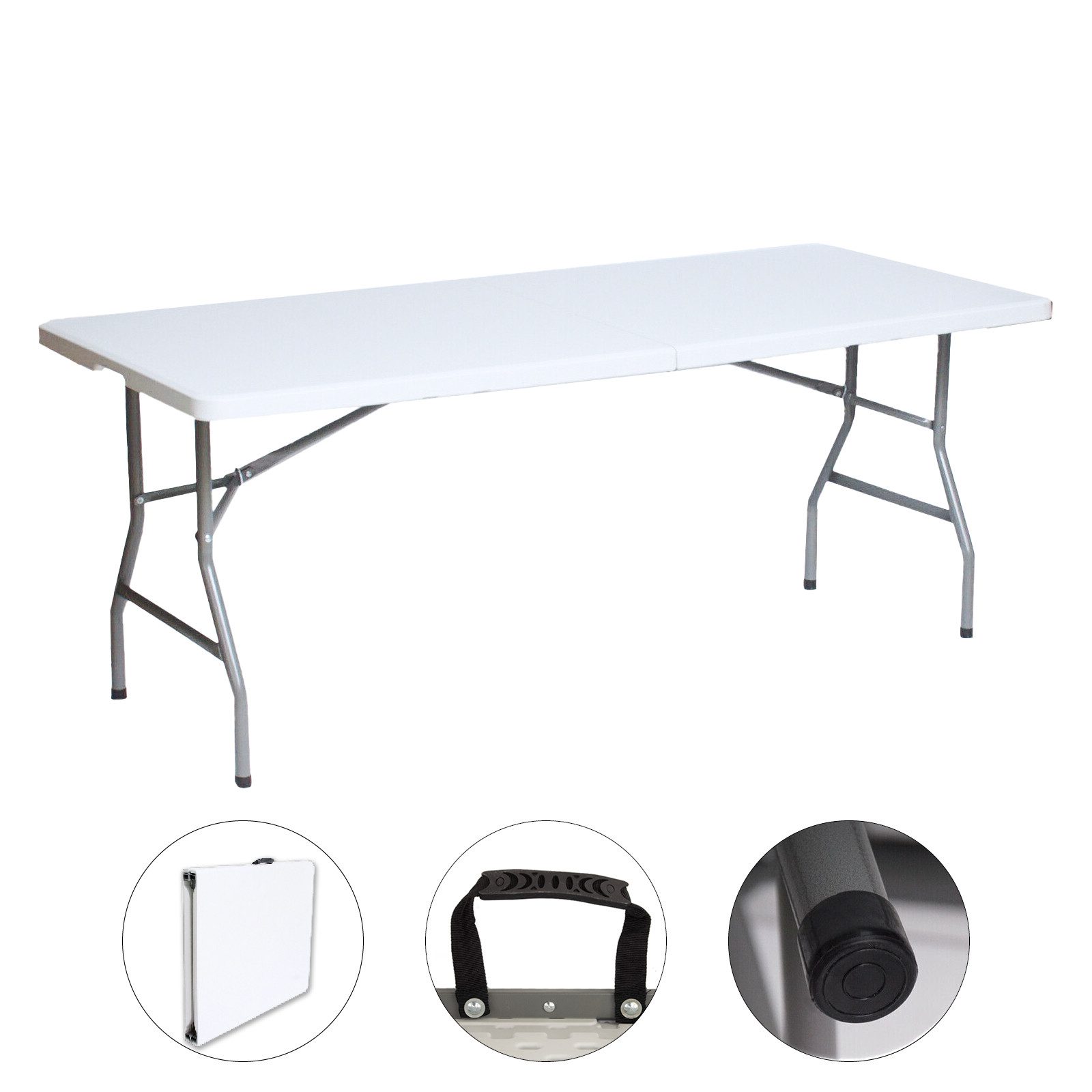 TRUTZHOLM Klapptisch 180x75x74 cm Kunststoff/Stahl Gartentisch günstig online kaufen