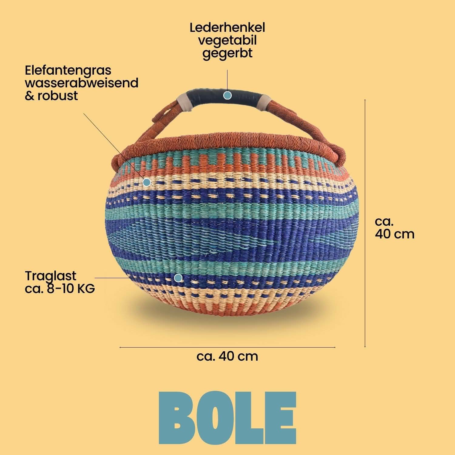 Einkaufskorb Bolga Korb - Bole - Rund, Kunstvoll geflochtene Bolga Körbe – günstig online kaufen