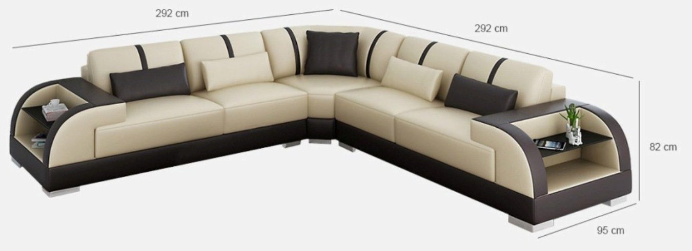 Polster JVmoebel Wohnlandschaft Sofa Made in Ecksofa Design Europe L Form, Eck Leder Couch
