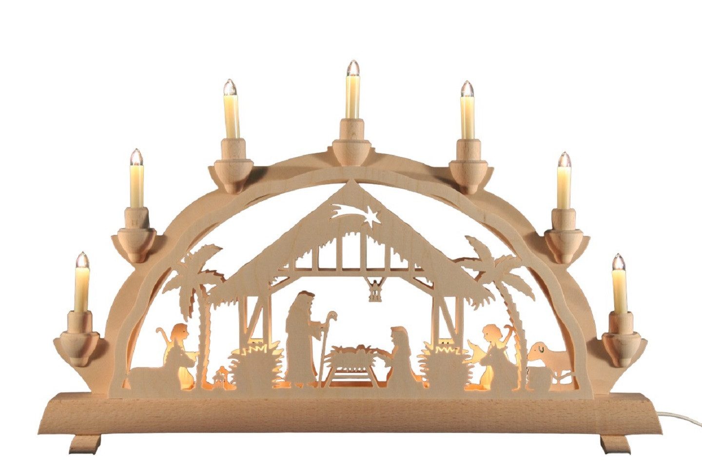 Schlick und Türk GbR Schwibbogen Schlick & Türk Doppellichterbogen Christi Geburt, 11 flammig elektrisch beleuchtet