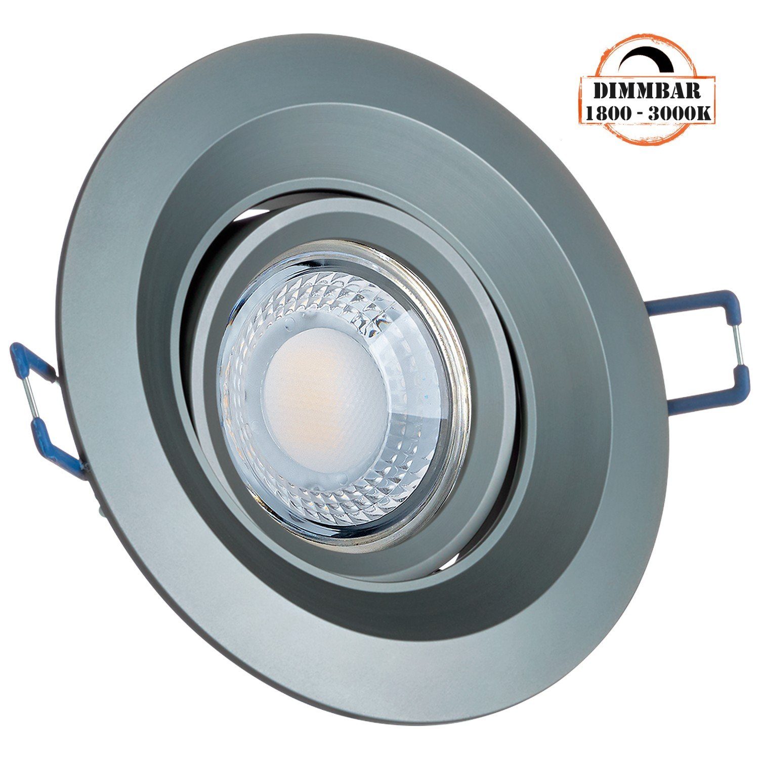 LEDANDO LED Einbaustrahler LED Einbaustrahler Set extra flach in anthrazit mit 5W LED von LEDANDO