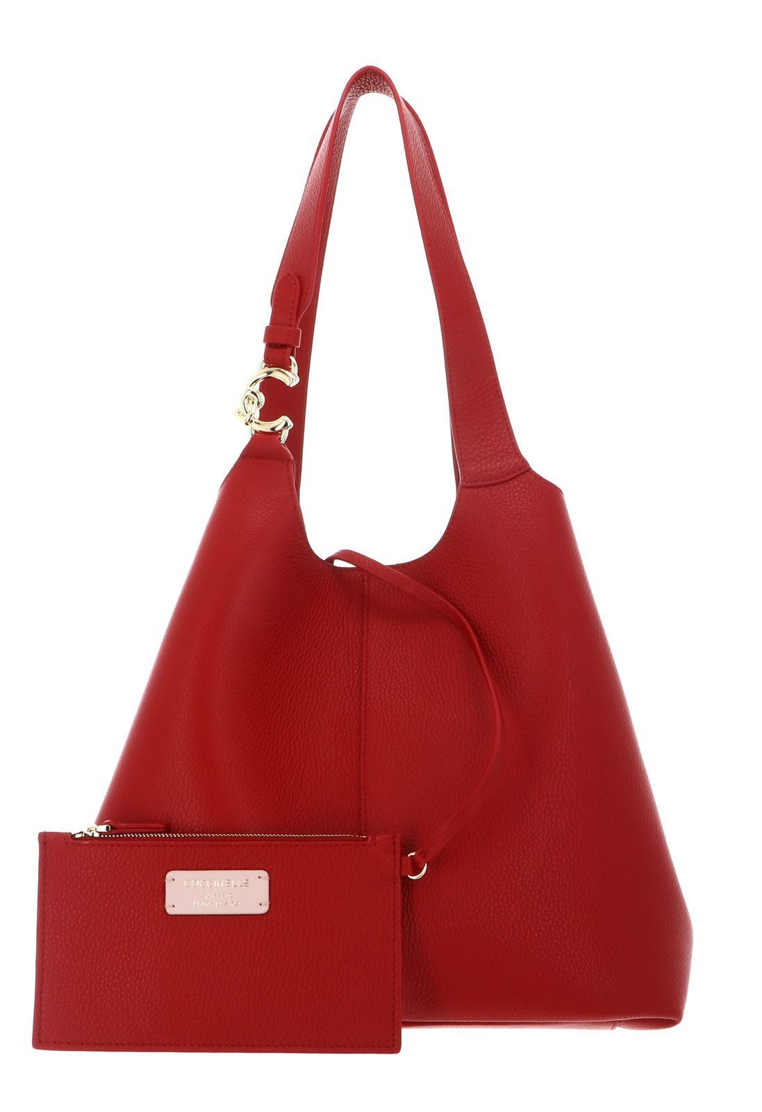 COCCINELLE Schultertasche Shopper (Set, 2-tlg), aus echtem Rindsleder