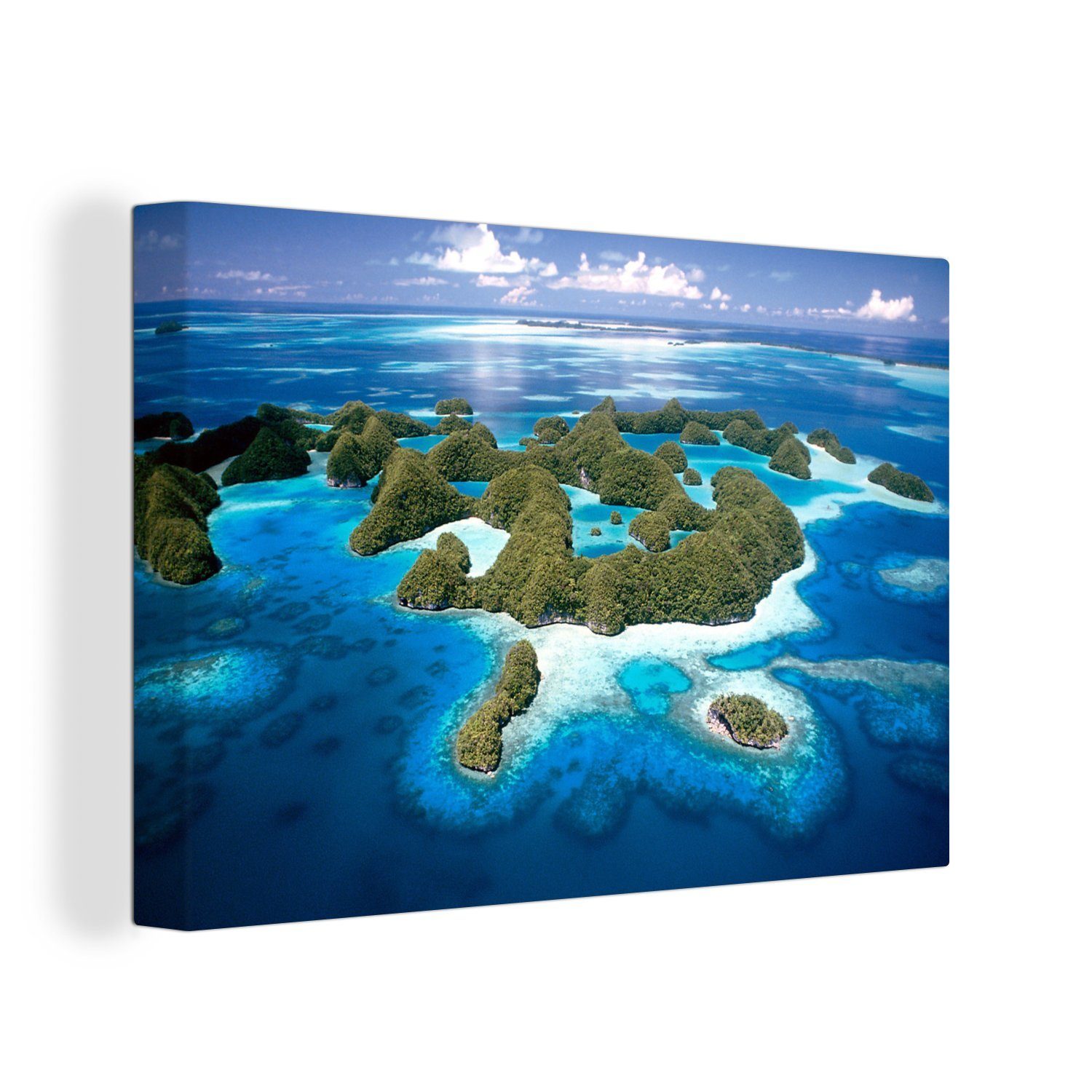 OneMillionCanvasses® Leinwandbild Palau - Qualle - Himmel, (1 St), Wandbild Leinwandbilder, Aufhängefertig, Wanddeko, 30x20 cm