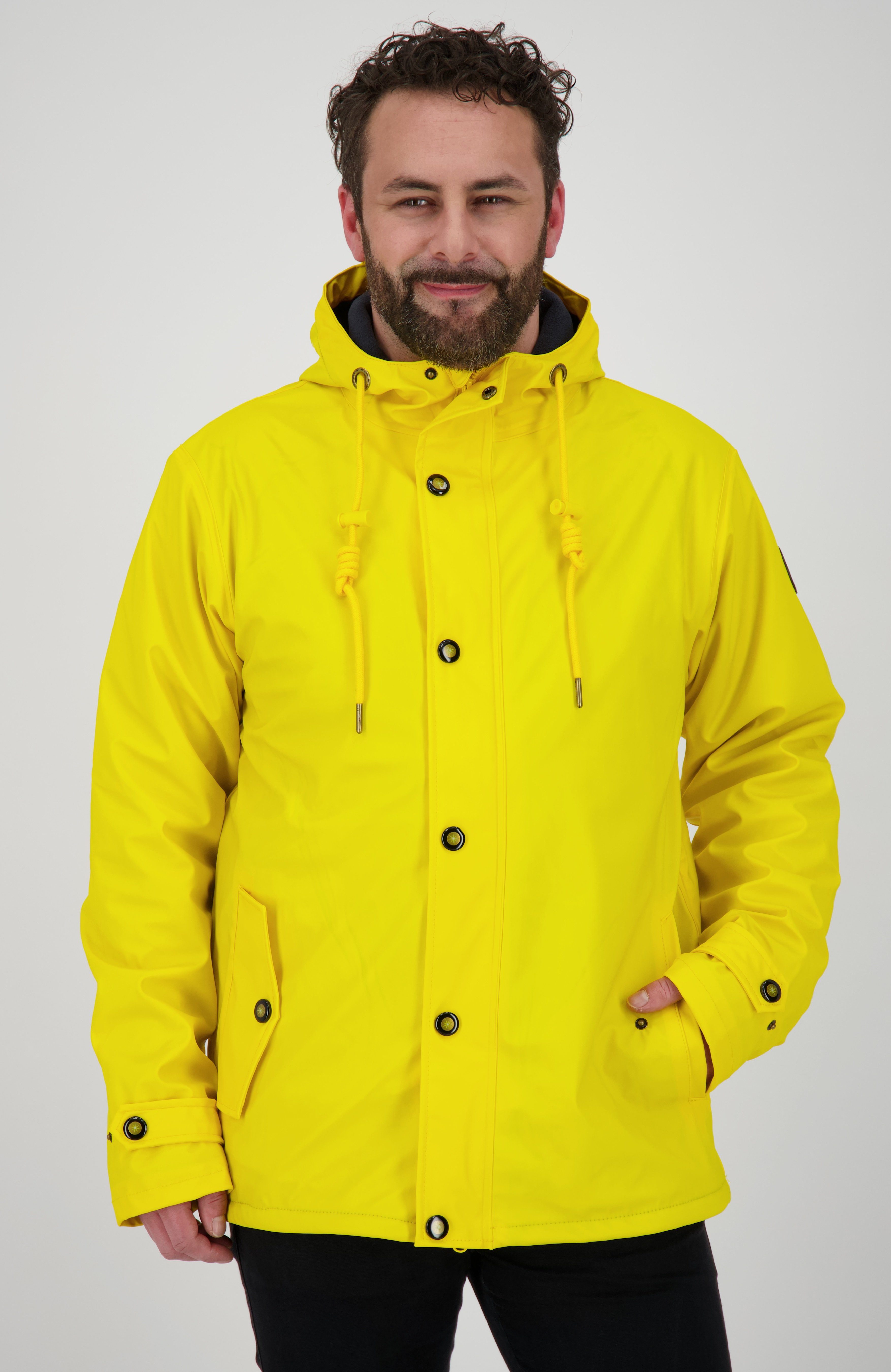 DEPROC Kapuze, Größen mit Großen Regenjacke mit auch PEAK HOMESTAR yellow verschweißten Nähten MEN erhältlich, Active in Friesennerz