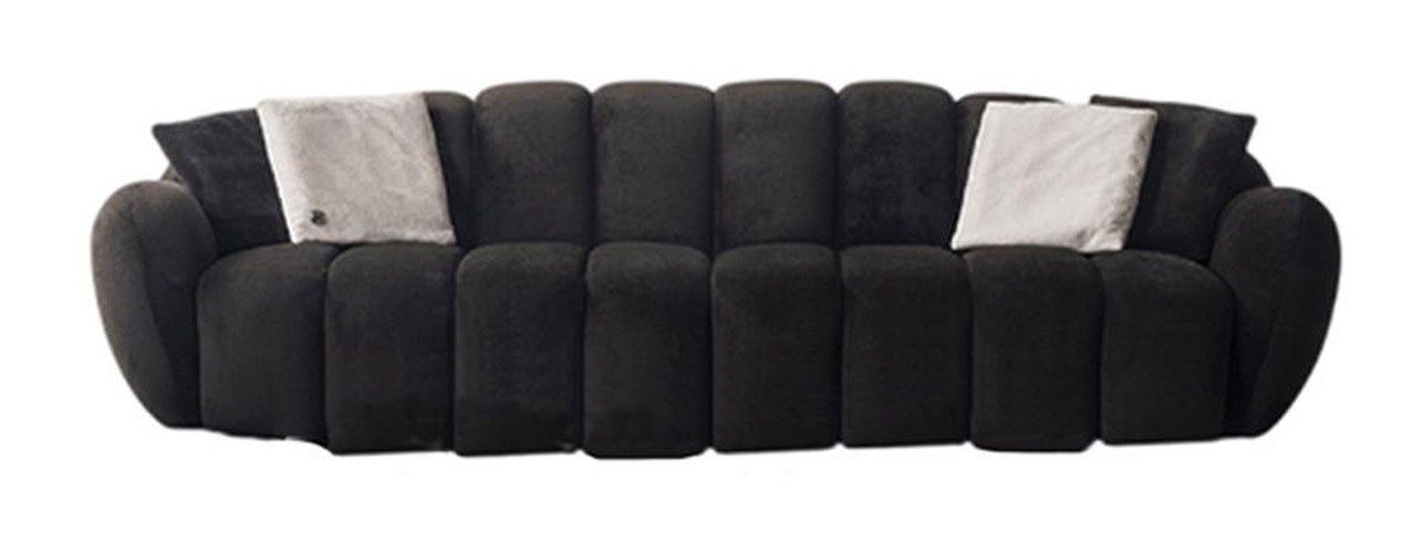 Xlmoebel Big-Sofa Schwarzes Designer Polstersofa Fünfsitzer aus edlem Stoff, 1 Teile, Made in Europa