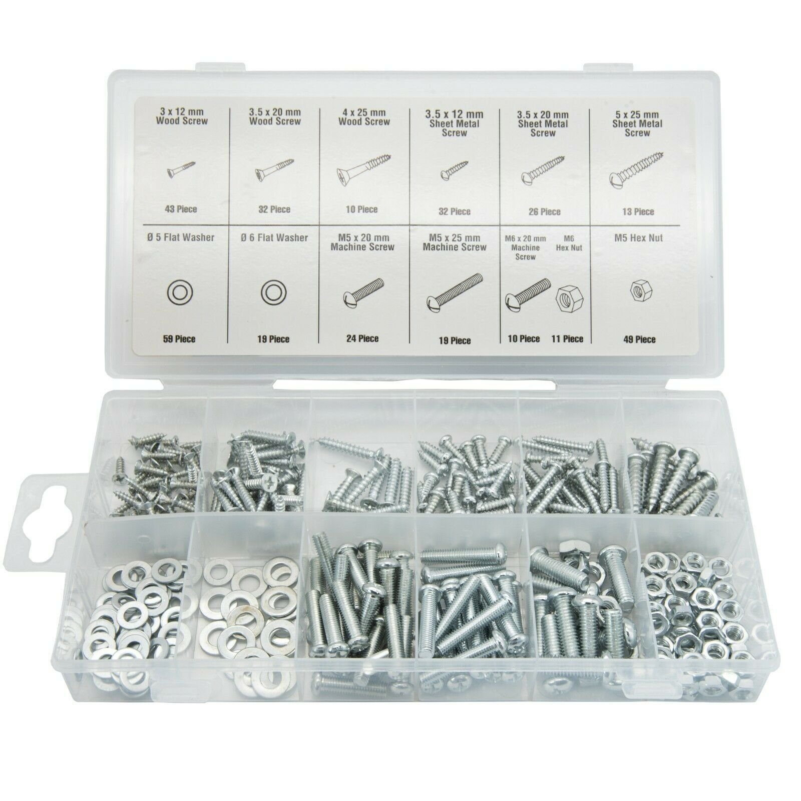 Natsen Schrauben-Set 810pcs Rundkopf Kreuzschrauben M3 M4 M5, (mit Muttern  und Unterlegscheiben Sortiment Kit, 304 Edelstahl), Maschinenschrauben  Befestigungsschrauben in Aufbewahrungsbox