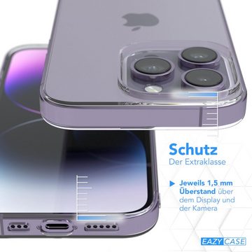 EAZY CASE Handyhülle Slimcover Clear für Apple iPhone 14 Pro 6,1 Zoll, durchsichtige Hülle Ultra Dünn Silikon Backcover TPU Telefonhülle Klar
