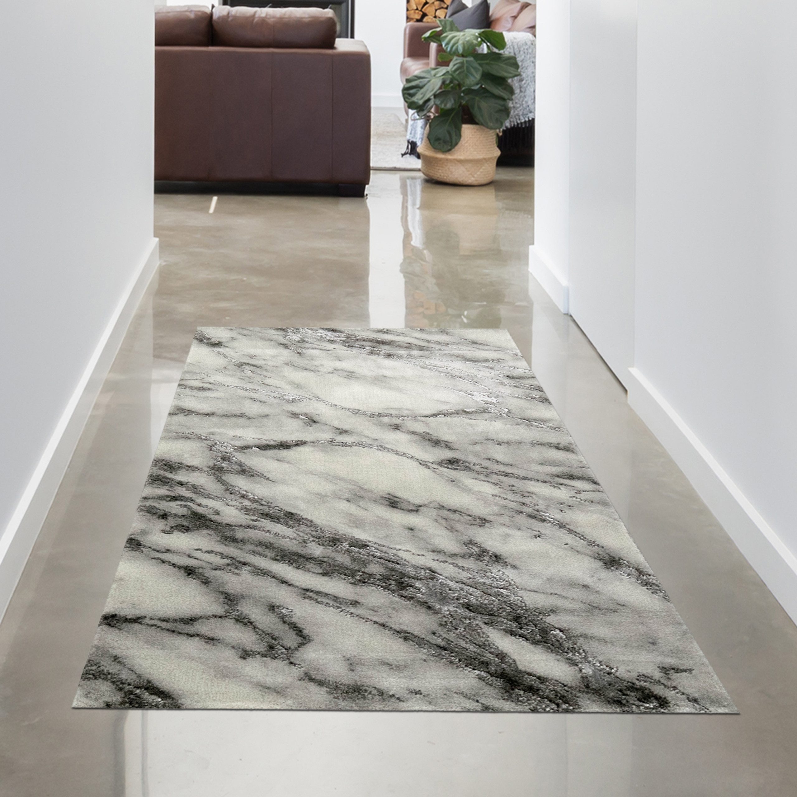 Carpetia Designteppich Modernes Glanzfaser-Design, rechteckig, Höhe: 12 mm, pflegeleicht, strapazierfähig, mit Glanzfasern