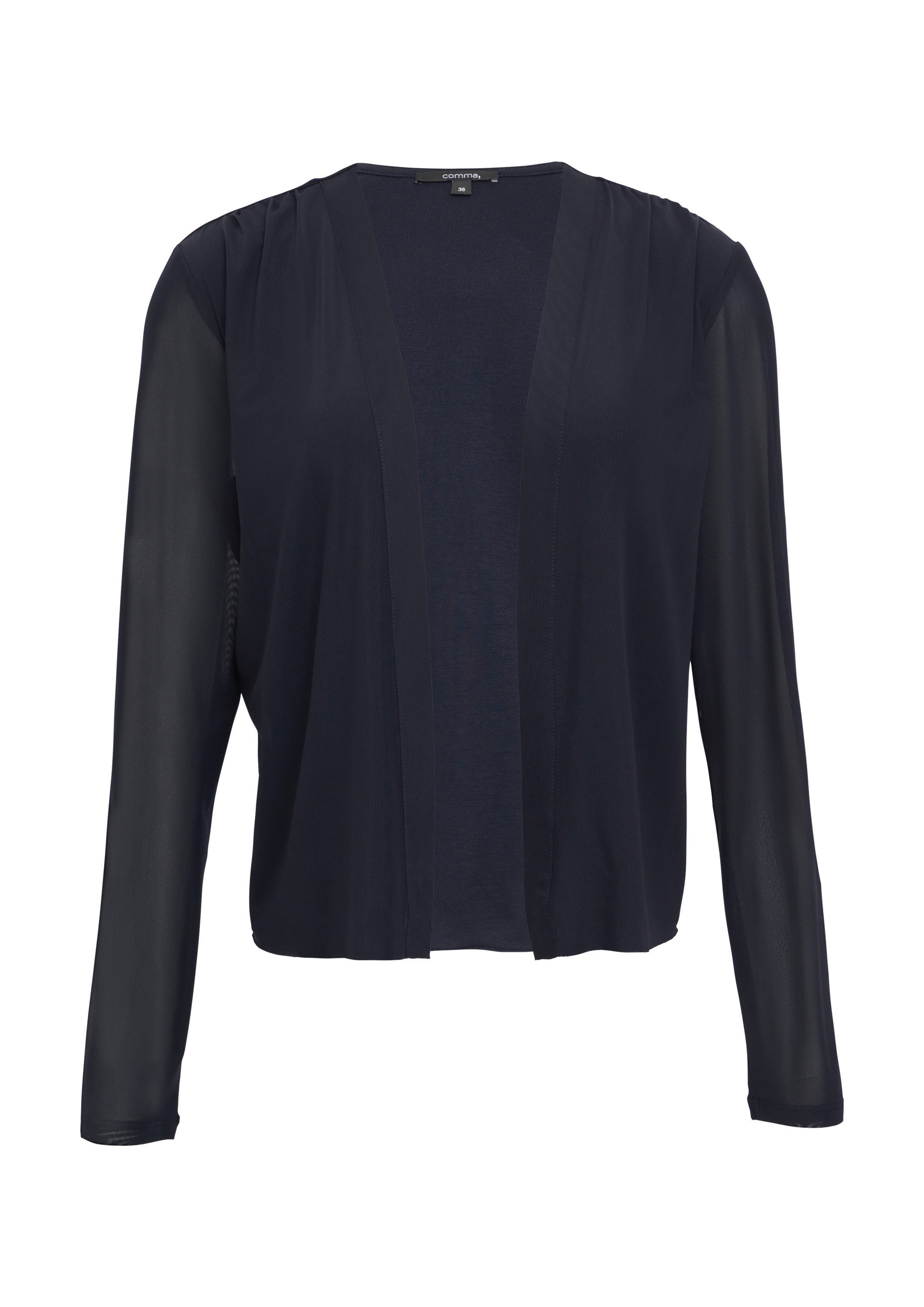 comma Cardigan T-Shirt Leichte Mesh-Jacke mit Raff-Details günstig online kaufen