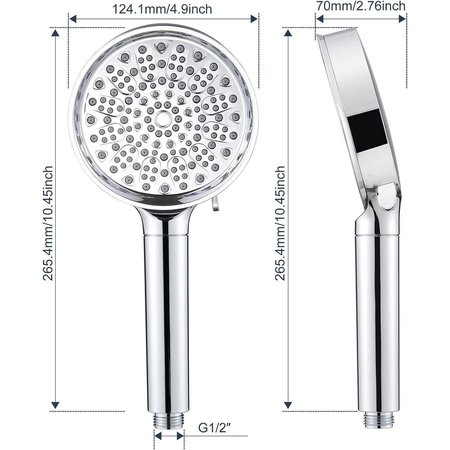 LuxusKollektion Duschbrause Duschkopf Filter Hochdruck 6Strahlarten 20Schichten Kalk Chrom06 – Bild 2 von 5