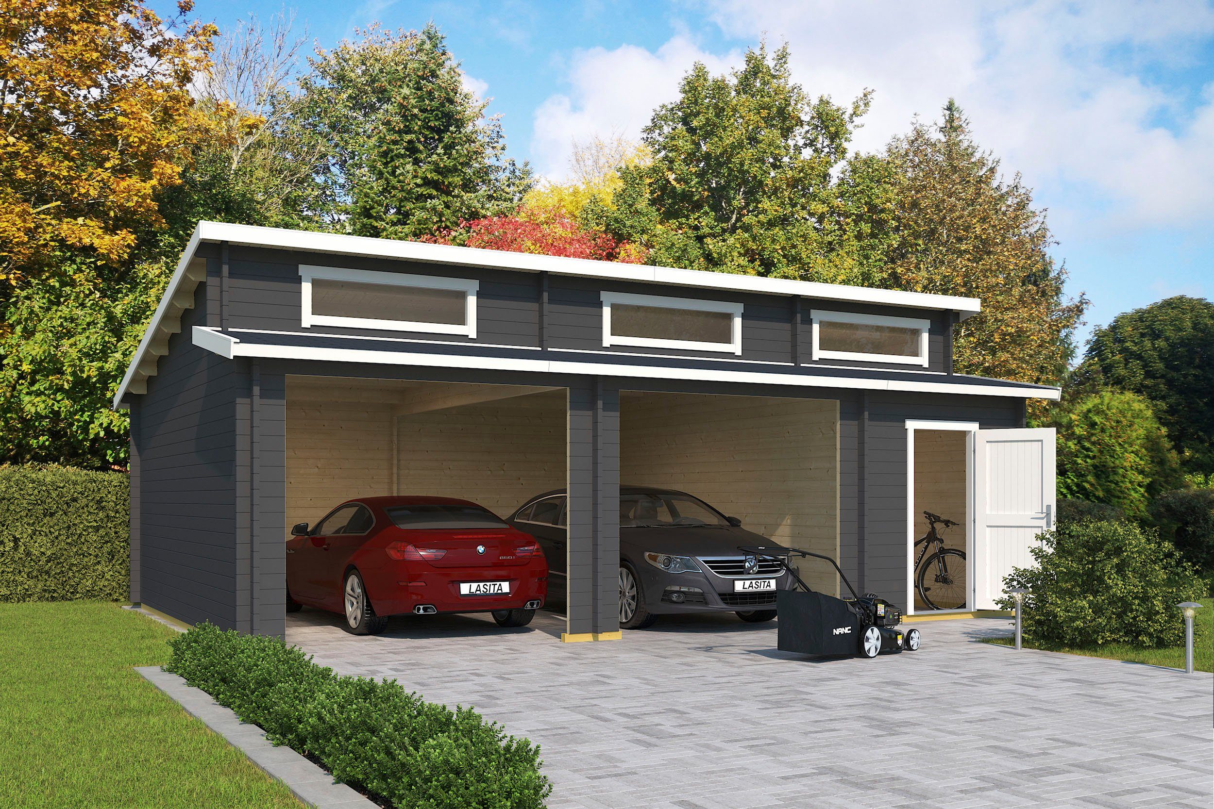 LASITA MAJA Garage Hawaii (Für 2 Fahrzeuge geeignet), BxTxH: 820x579x780 cm