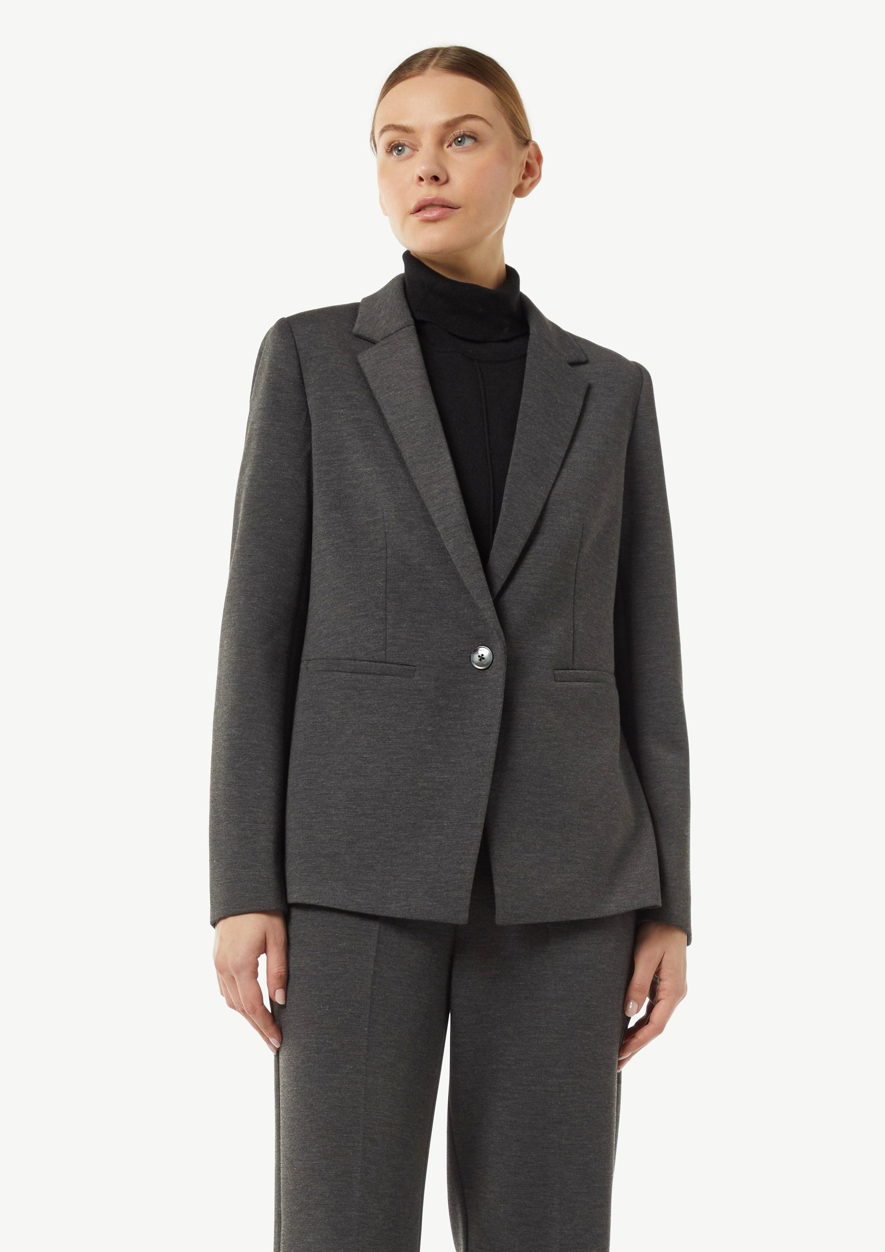 Blusenblazer Taillierter Jersey-Blazer mit Leistentaschen