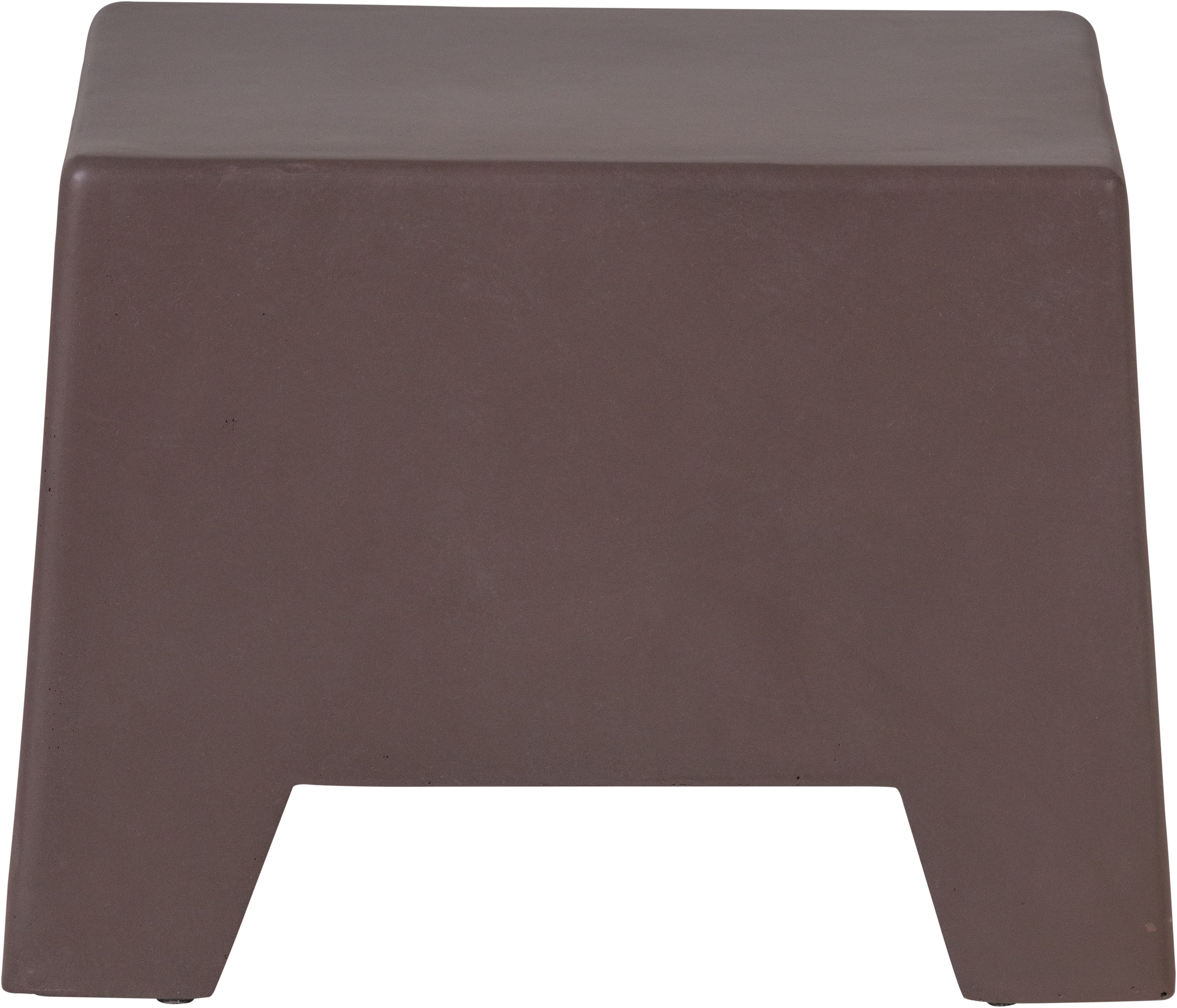 WOOOD Beistelltisch Zina aus Fiberclay in breiter Ausführung B 50 x T 50 x H 36 cm, Glasfaser-Ton-Verbund mit Betonoptik, vormontiert geliefert