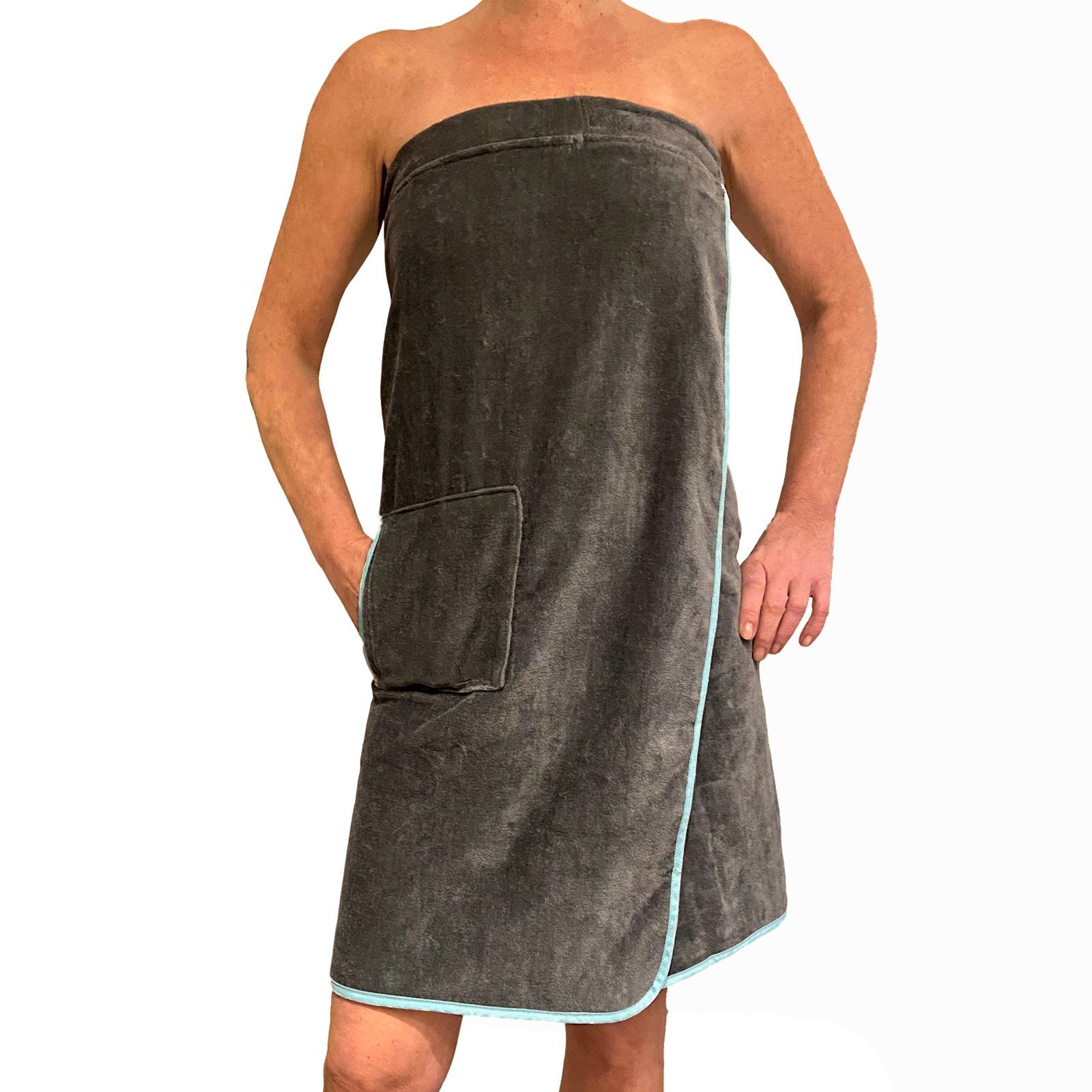 Klettverschluss Damen Saunatuch Tasche 100% - HOMELEVEL - - Baumwolle Saunakilt