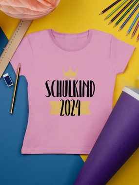Shirtracer T-Shirt Schulkind 2024 mit Krone Einschulung Mädchen