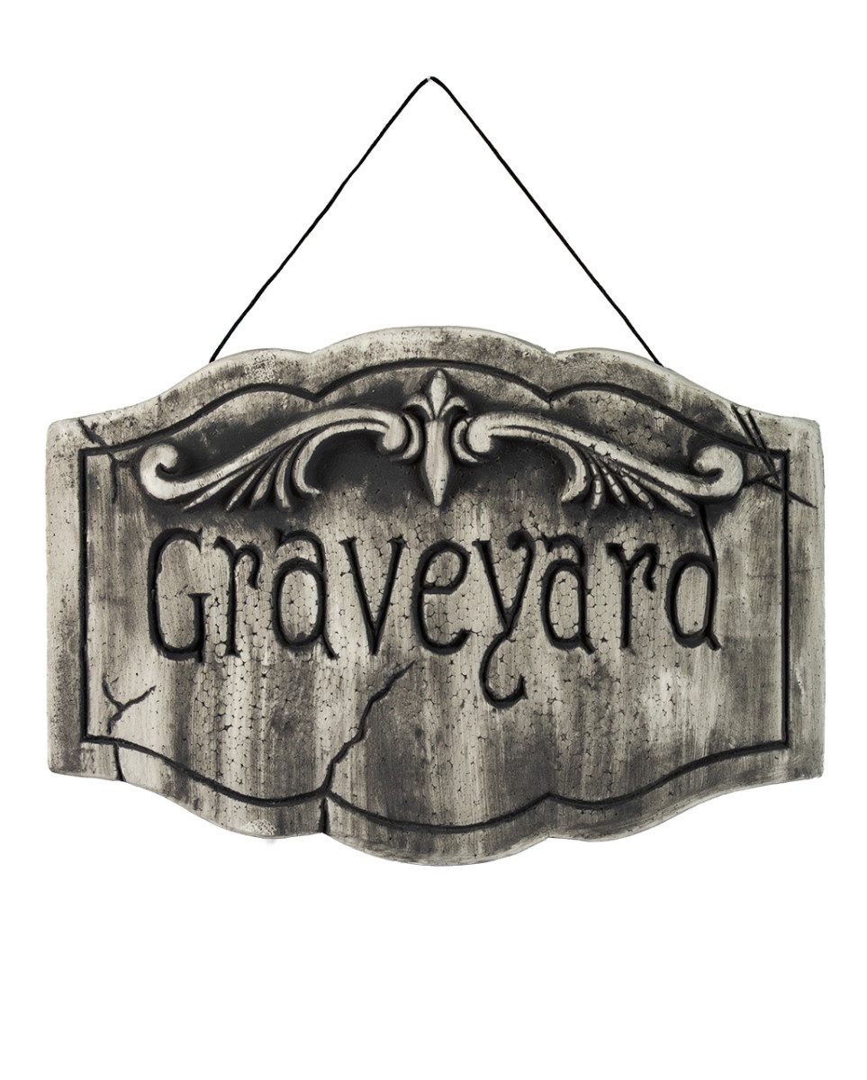 Dekoobjekt ";Graveyard"; Schild als Hängedekoration