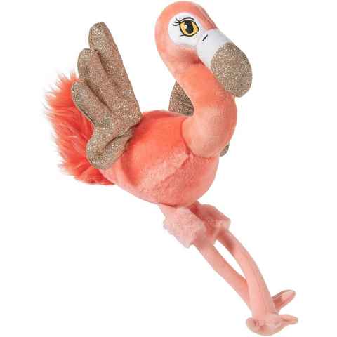 Heunec® Kuscheltier Wings, Flamingo, sitzend, mit goldenen Glitzerflügeln