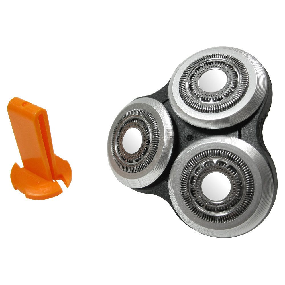 Trade-Shop Ersatzscherkopf passend für Philips S9511 S9521 S9522 S9531 S9711 S9721, mit Schutzkappe und Sicherungsringhalter / mit Rückteil und Welle