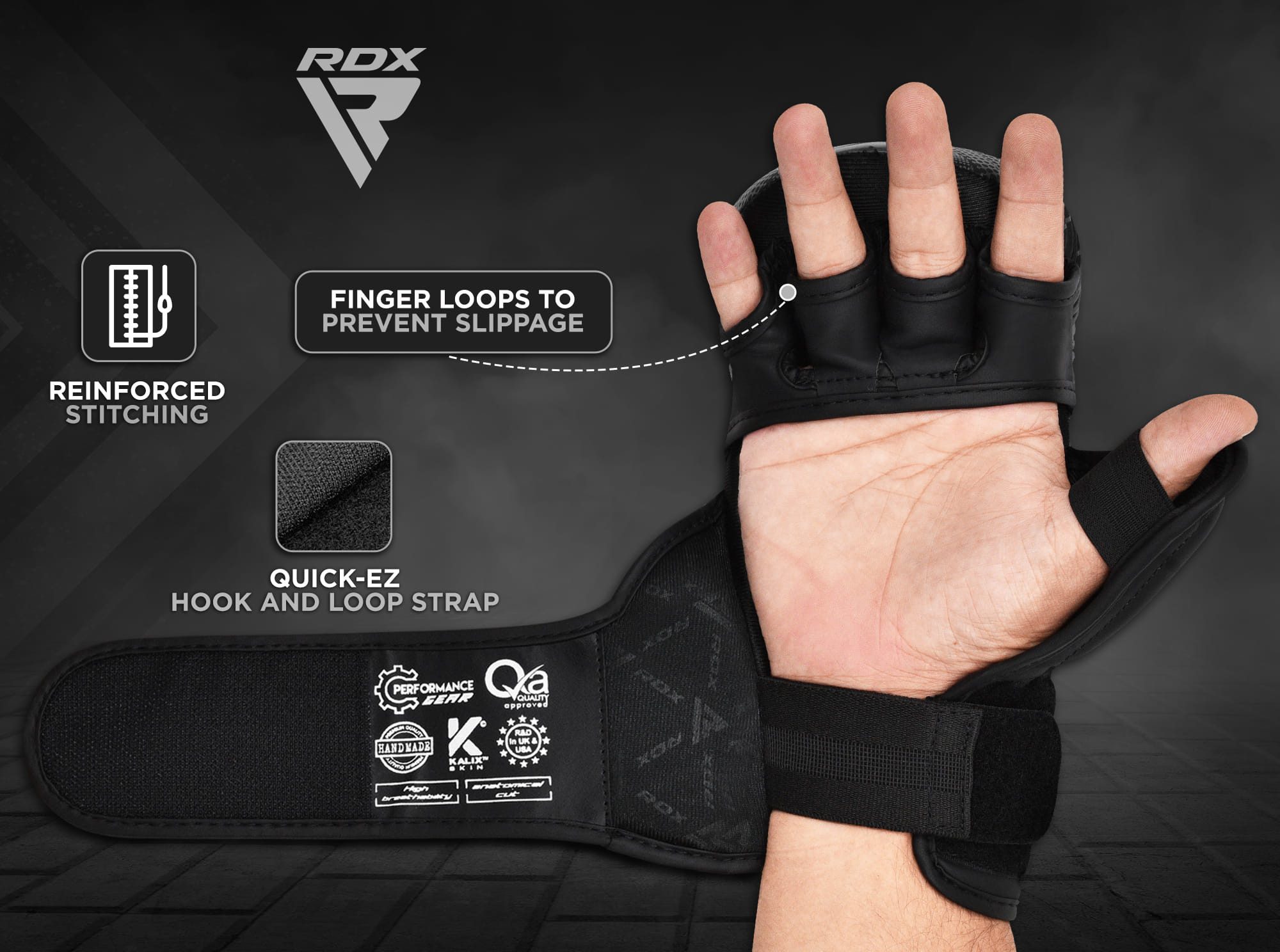RDX Sports Trainingshandschuhe RDX IMMAF-zugelassene Sparring-Handschuhe für Training und Wettkampf – Bild 4 von 5