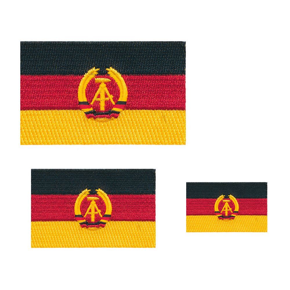 hegibaer Aufnäher 3 Deutschland DDR Flaggen Berlin Patch Aufnäher Aufbügler Set 0676, (3-tlg), Aufwendige gestickte Ware