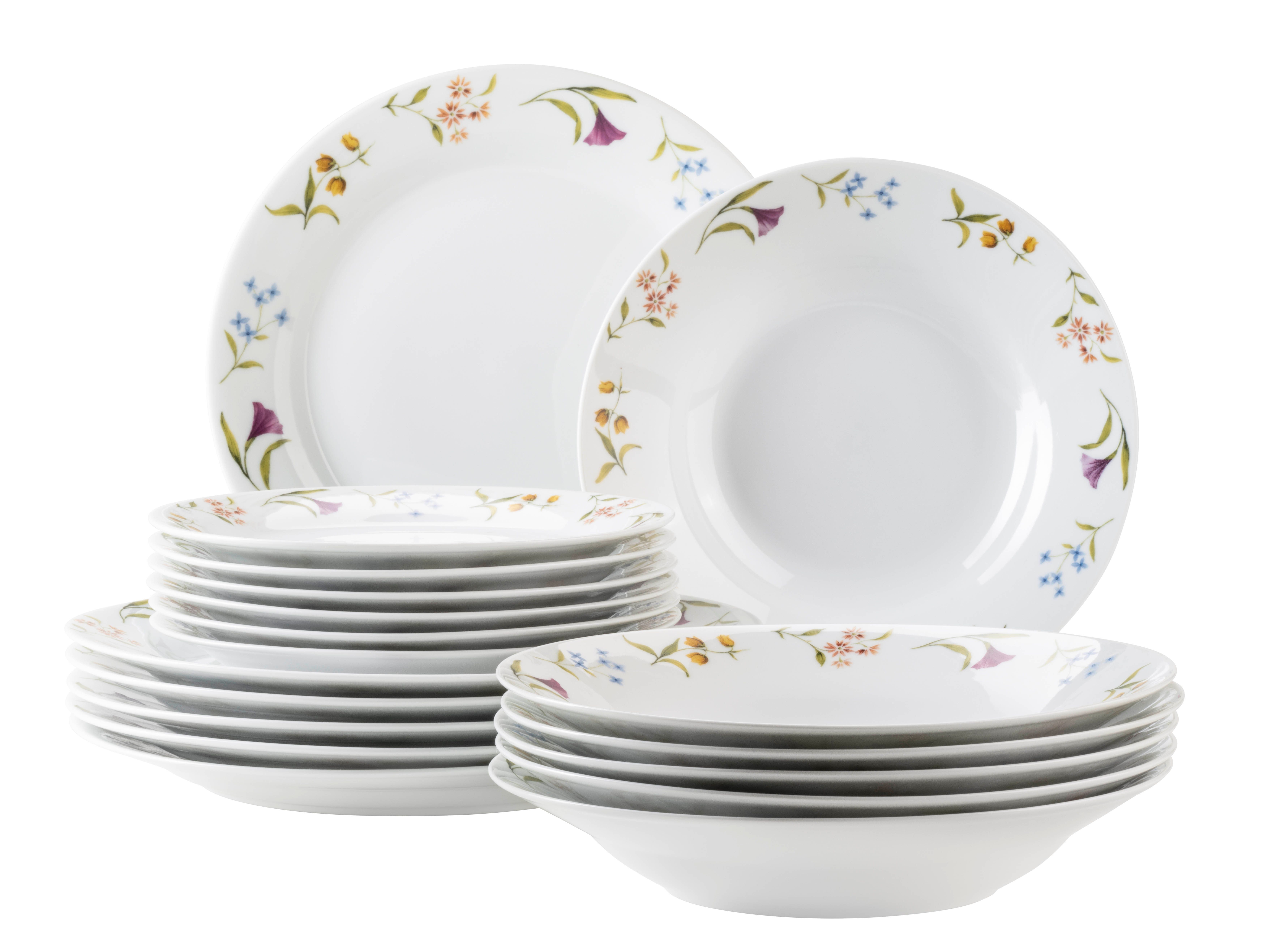 MÄSER Tafelservice Zosma (18-tlg), 6 Personen, Porzellan, Teller Set