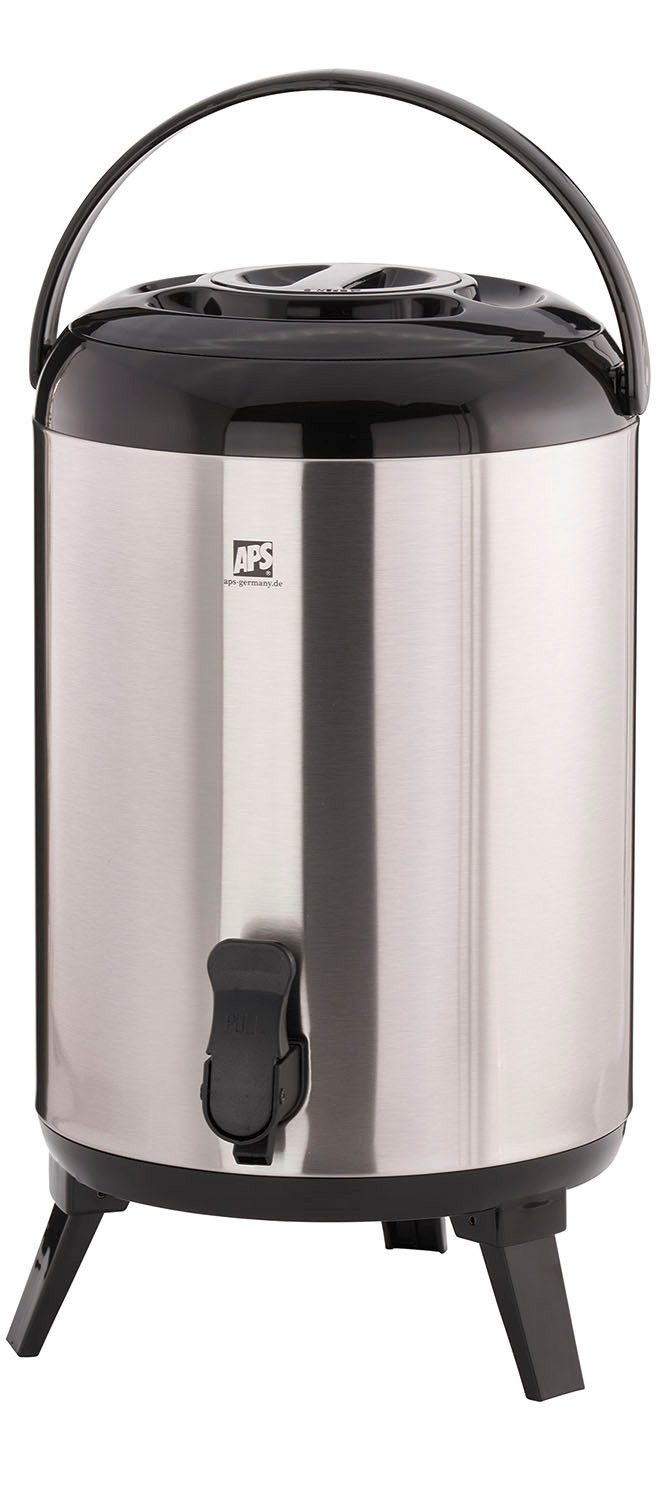 APS Getränkespender Iso-Dispenser, Edelstahl, für heiße und kalte Getränke, 9,5 Liter