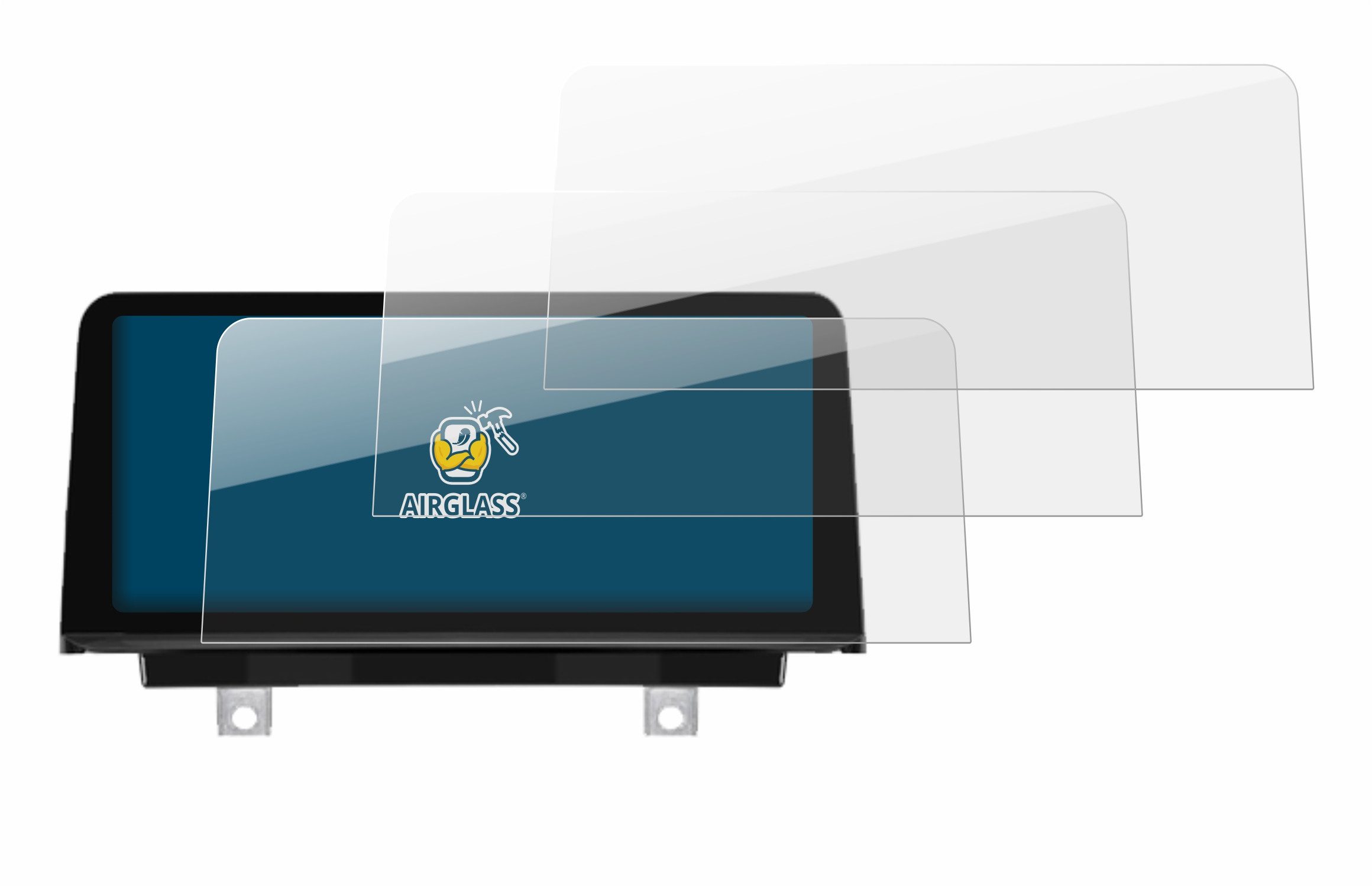 BROTECT Displayschutzglas Folie für PEMP (9213) BMW F30 F36 F80 F82 10.25", 3 Stück, Schutzfolie Glas Panzer Display Schutz klar