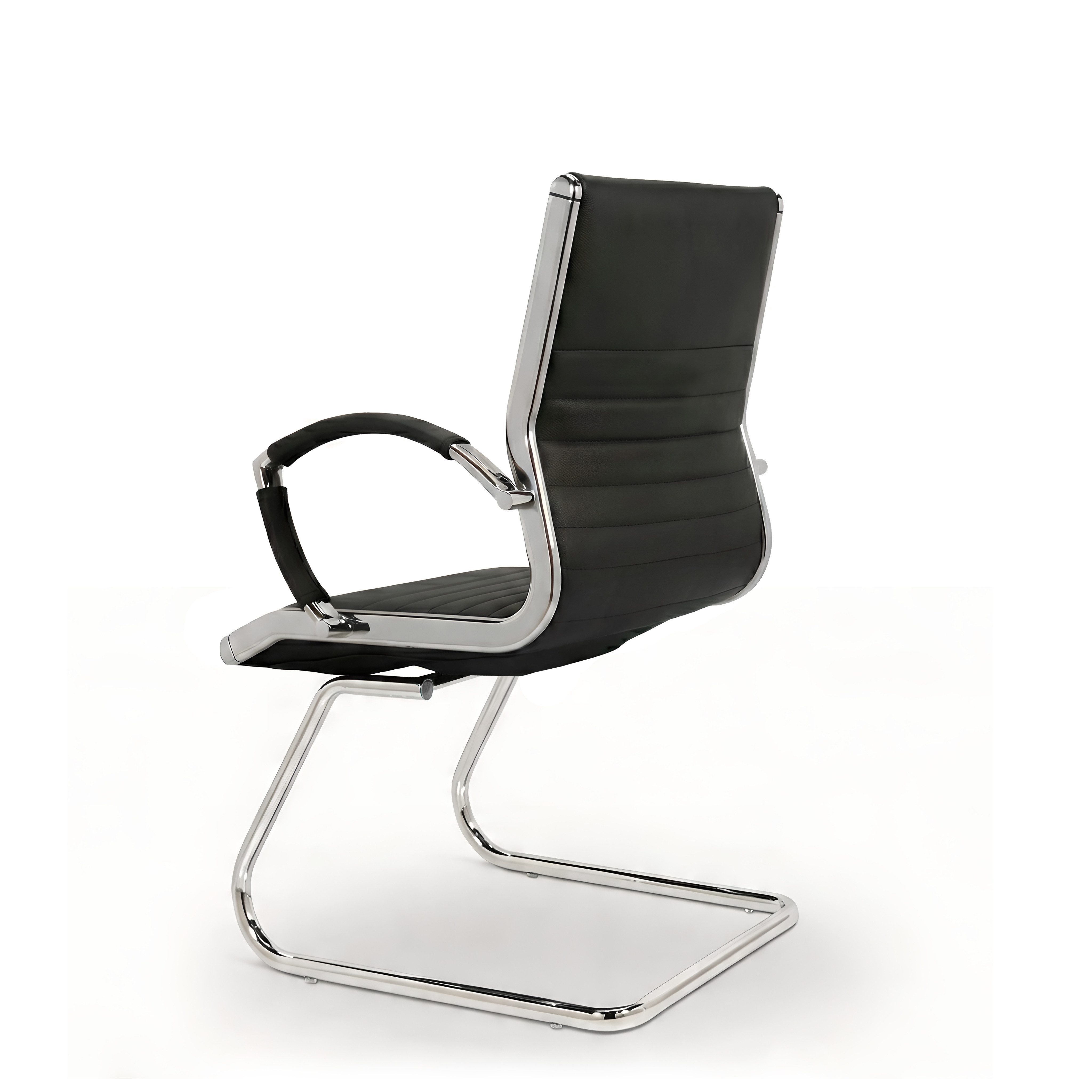 Versee Besucherstuhl VERSEE Montreal Konferenzstuhl Leder, 150kg belastbar, ergonomisch (Freischwinger für Home Office und Büro), mit Lendenstütze, gepolstert, hervoragende Freischwingereigenschaften