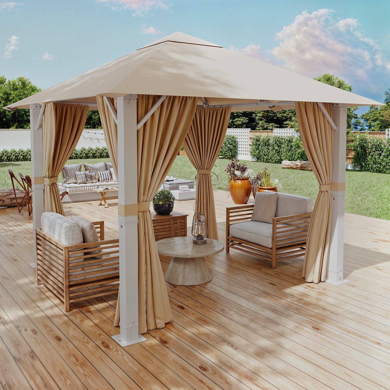GUNJI Pavillon Großes 3*3/3/3/4M wasserdichtes Gartenzelt günstig online kaufen
