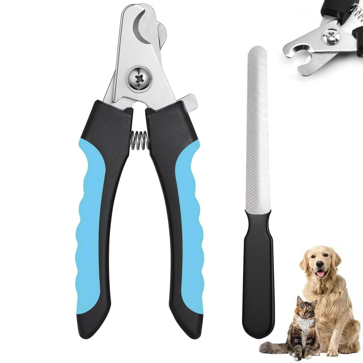 Krallenschneider Krallenschneider Pfotensichere Hunde Krallenschere mit Nagelfeile blau