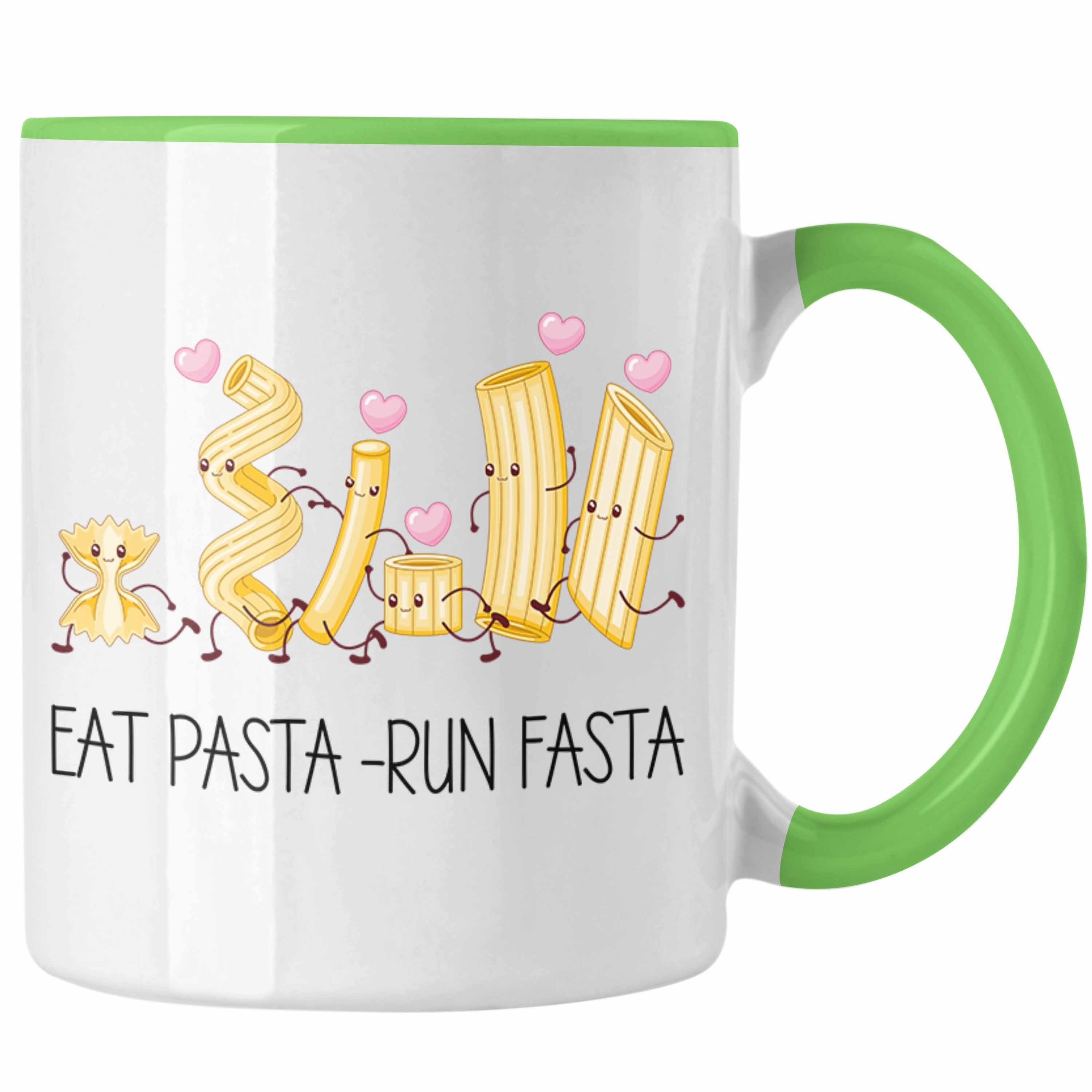 Trendation Tasse Eat Pasta Run Fasta Tasse Geschenk Italiener Spruc Grün | Teetassen