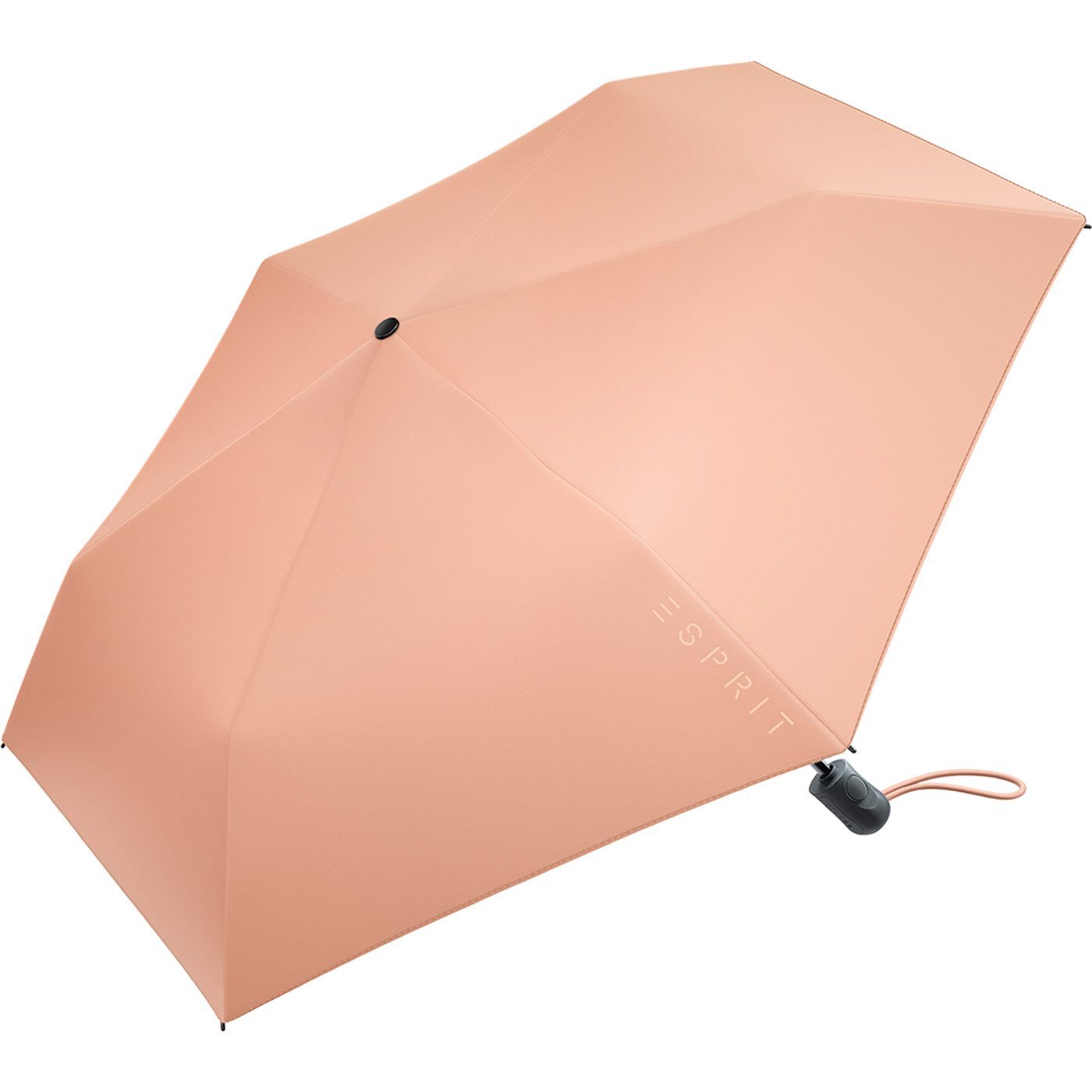 Esprit Taschenregenschirm und Auf-Zu leicht 2022, Slimline in Trendfarben den pfirsich Damen Automatik stabil, FJ neuen Easymatic