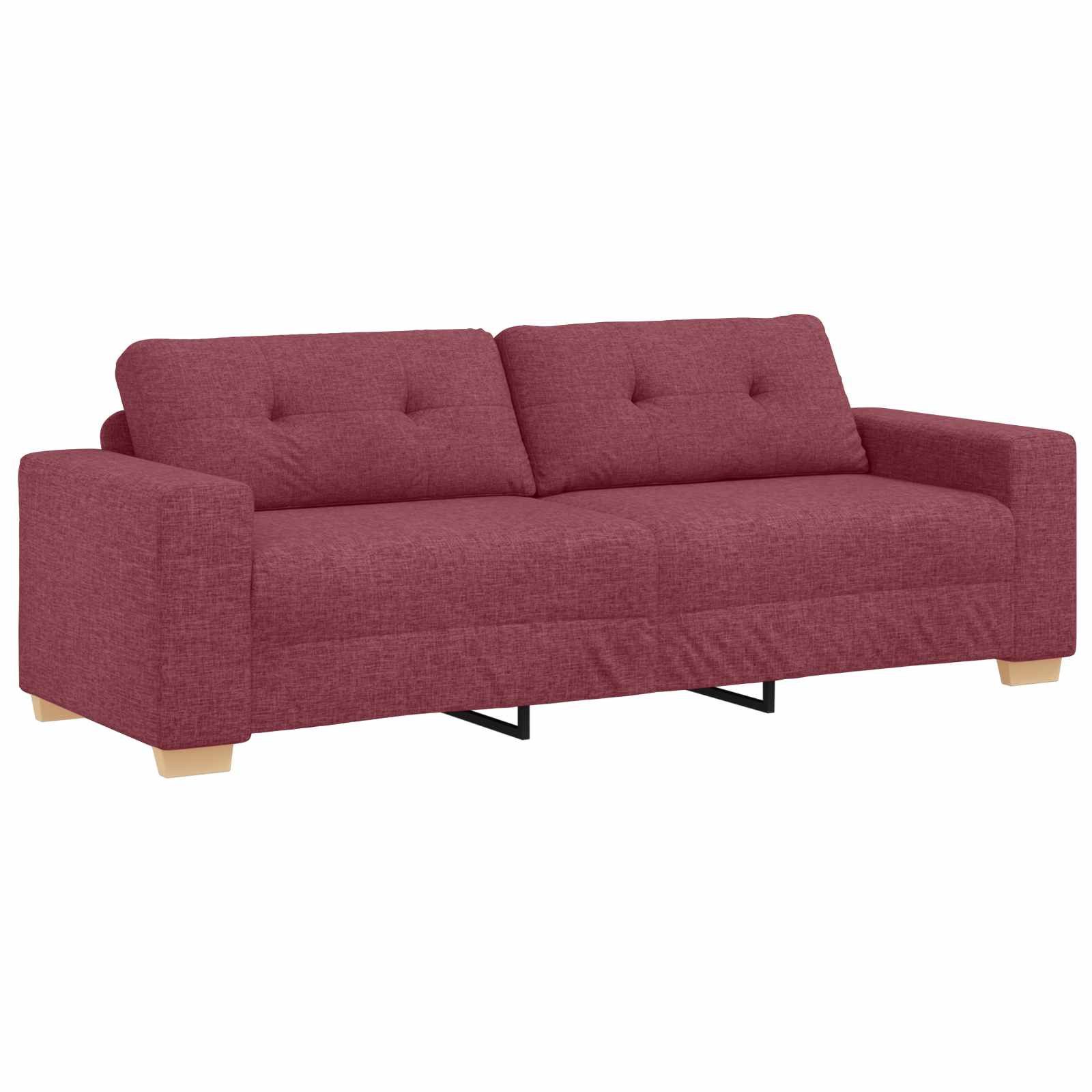vidaXL Sofa 3-Sitzer-Sofa Weinrot 220 cm Stoff