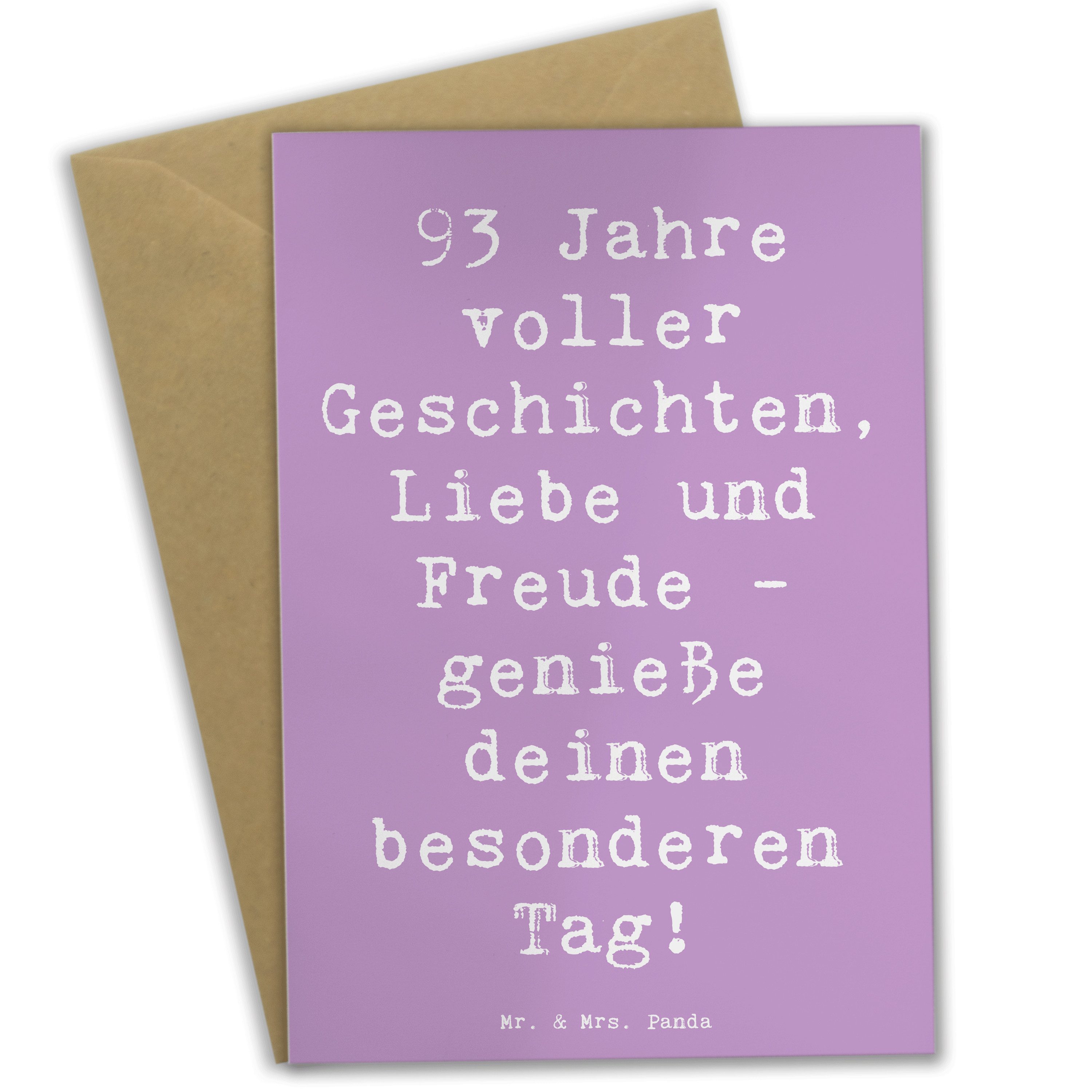 Grußkarte Spruch 93. Geburtstag Freude - Lavendeltraum - Geschenk, Geburtstag f