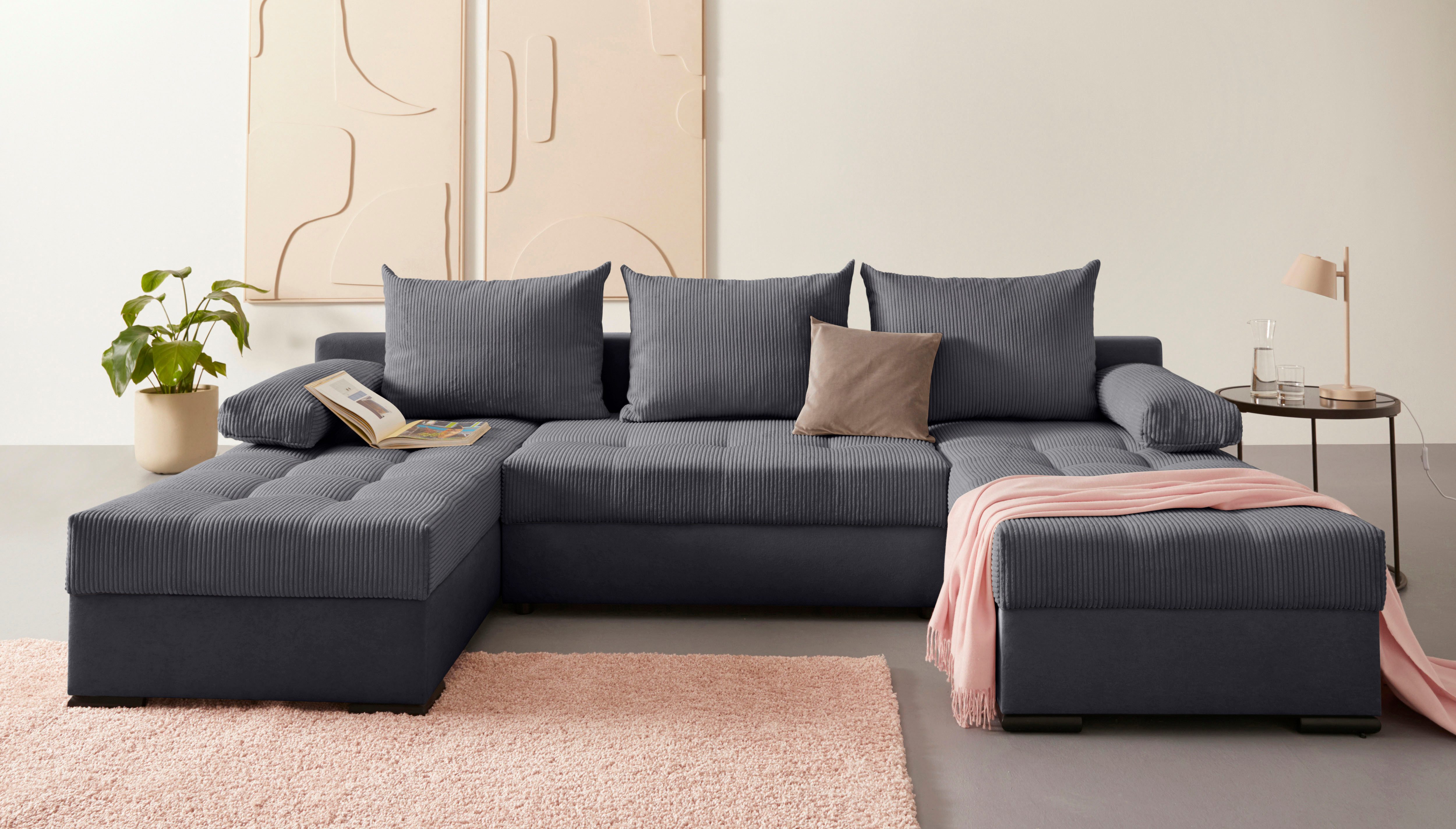 COLLECTION AB Wohnlandschaft Josy U-Form, B: 269 cm, mit Bettfunktion & Bettkasten, Federkern