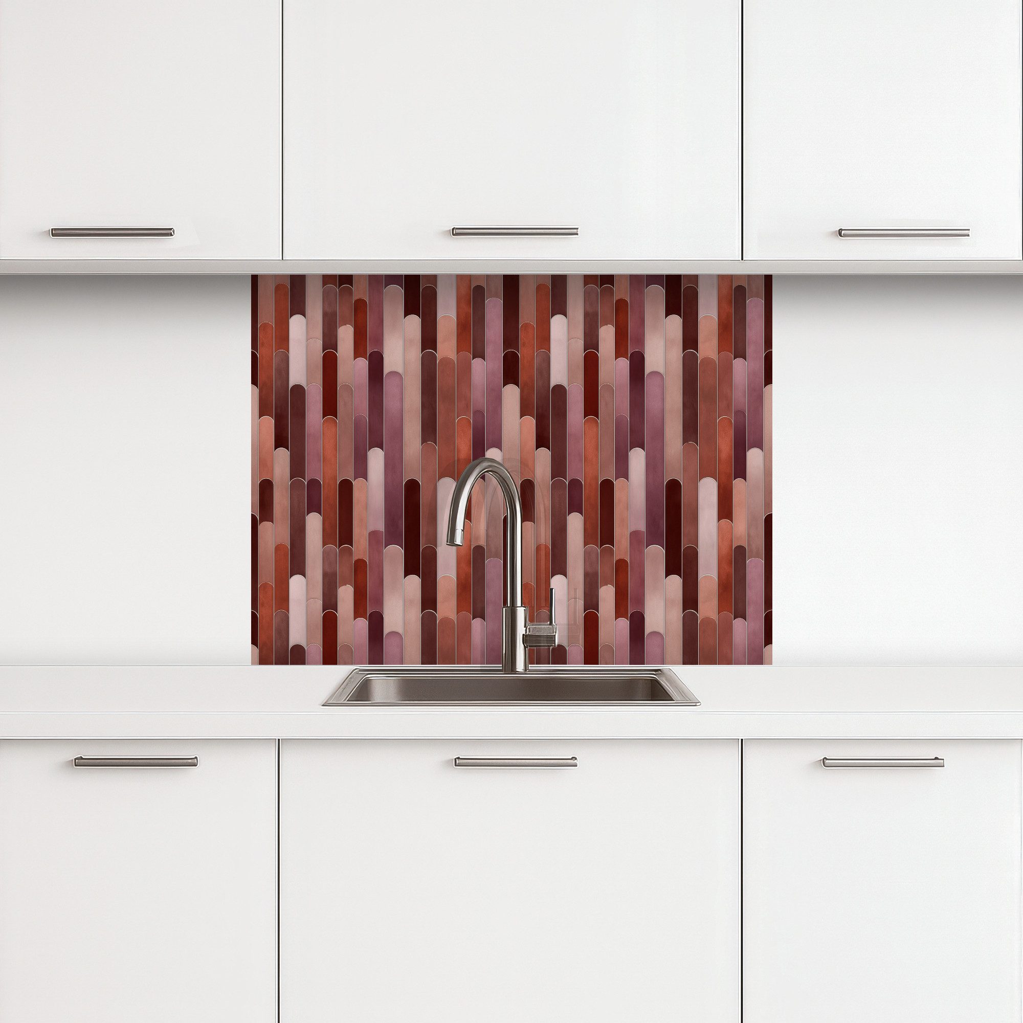 KitchenYeah Küchenrückwand selbstklebend Rechteckig - Kacheln - Rot - Kupfe günstig online kaufen