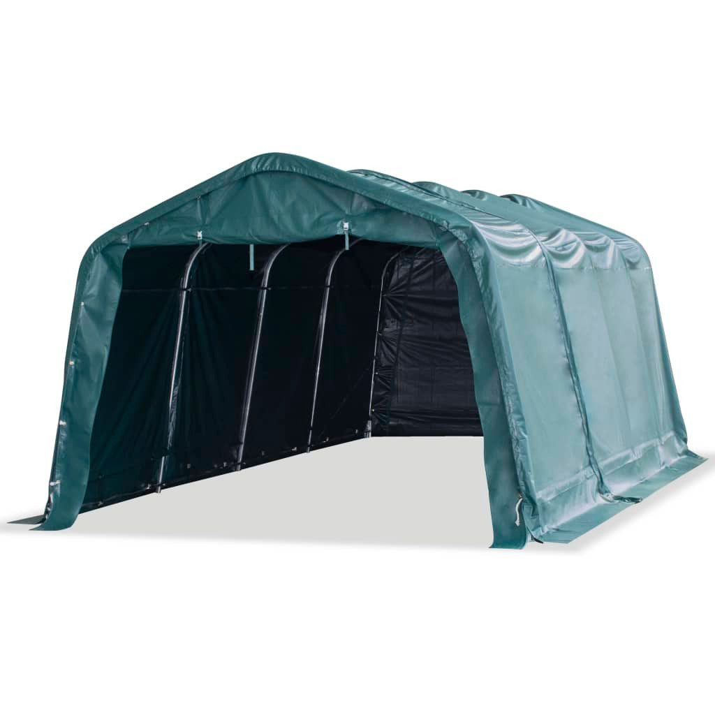 Einbogenzelt Weidezelt PVC 550 g/m² 3,3×6,4 m Dunkelgrün