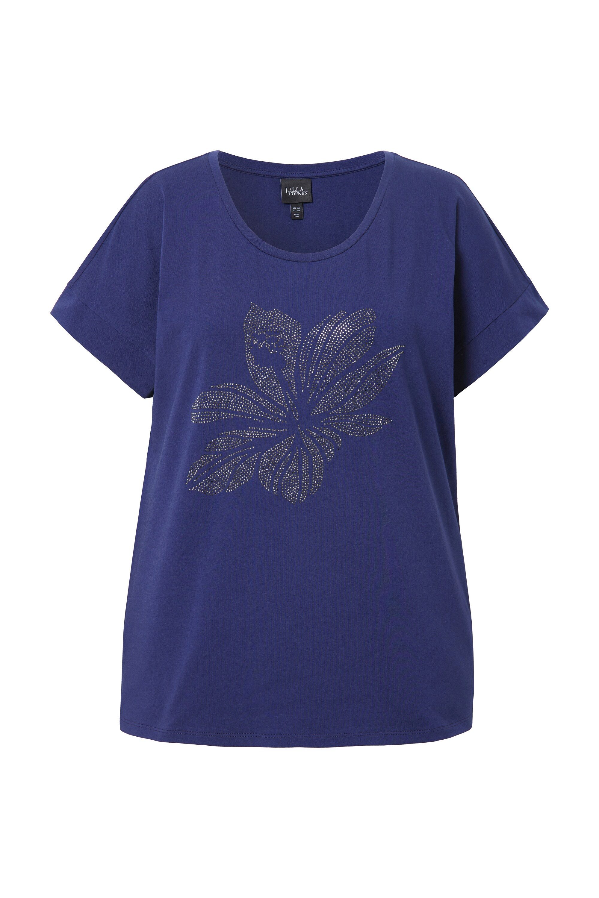 Ulla Popken T-Shirt T-Shirt Blüte oversized Rundhals Halbarm günstig online kaufen