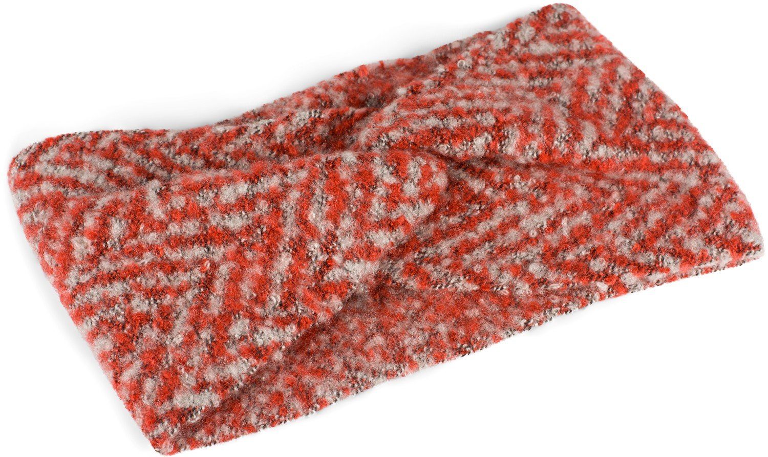 Zacken mit Web Stirnband und Knoten Stirnband (1-St) Rot-Beige Muster styleBREAKER Twist