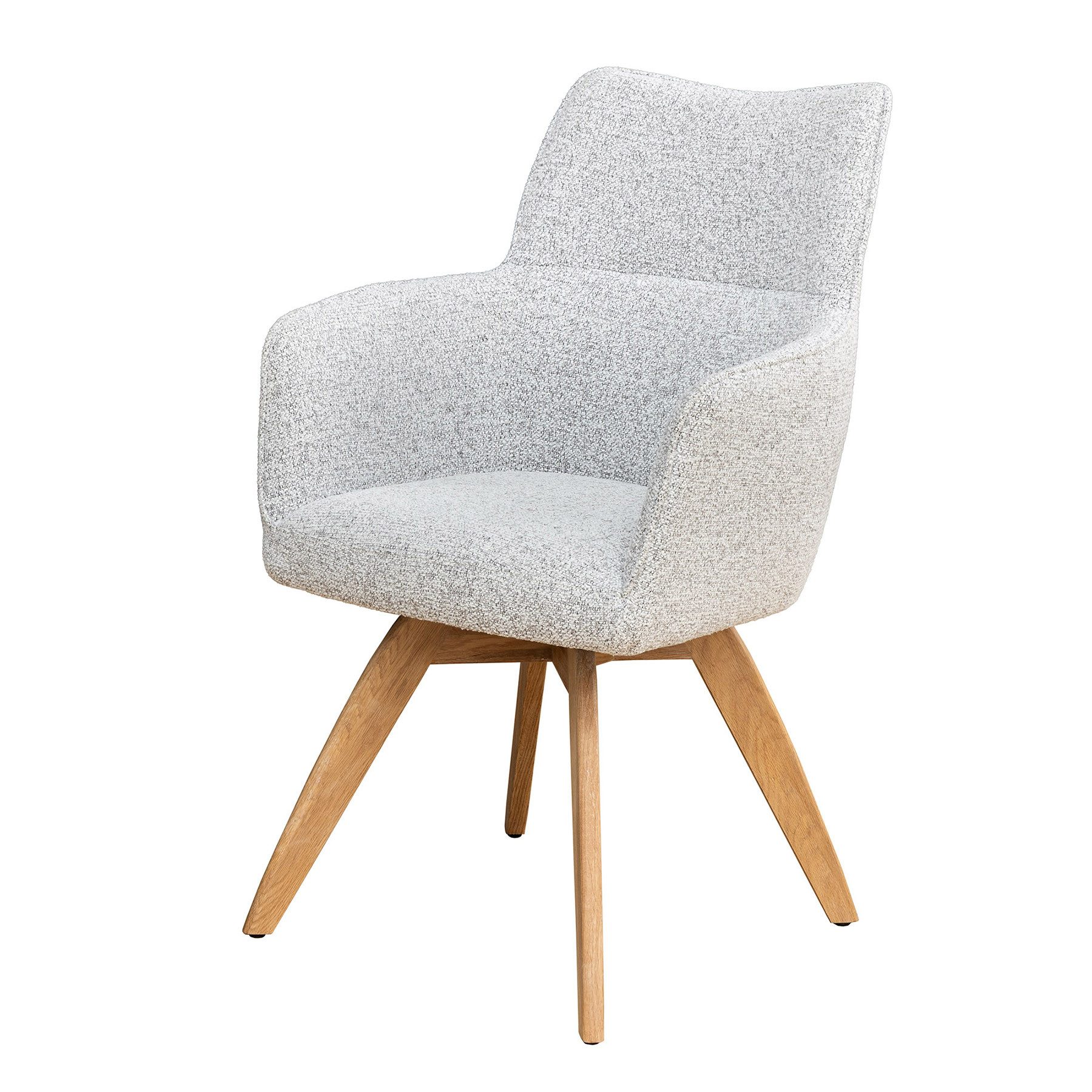 riess-ambiente Drehstuhl ASGARD beige - Strukturstoff, Federkern, mit Armlehnen, Auto Return (Einzelartikel, 1 St), 180° drehbarer Polsterstuhl - ideal für Büro, Küche, Wohn- & Esszimmer