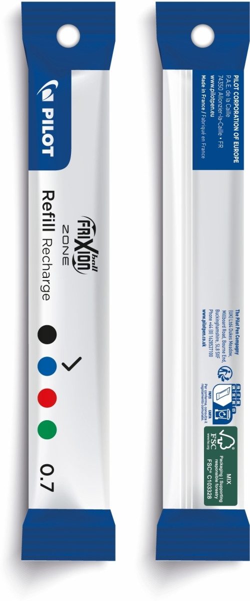 Pilot Pen Kugelschreiber Tintenroller Nachfüllmine Frixion Zone 0,4 blau