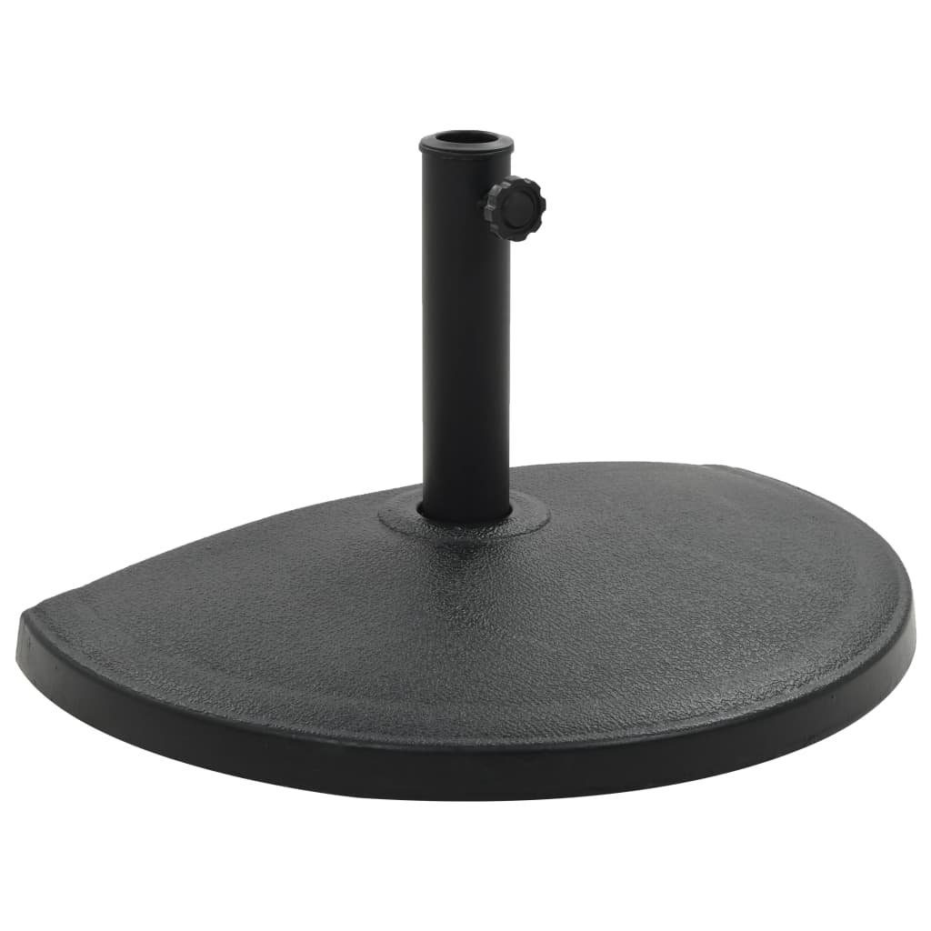 vidaXL Schirmhalter Sonnenschirmfuß Halbrund 15 kg Schwarz Polyharz