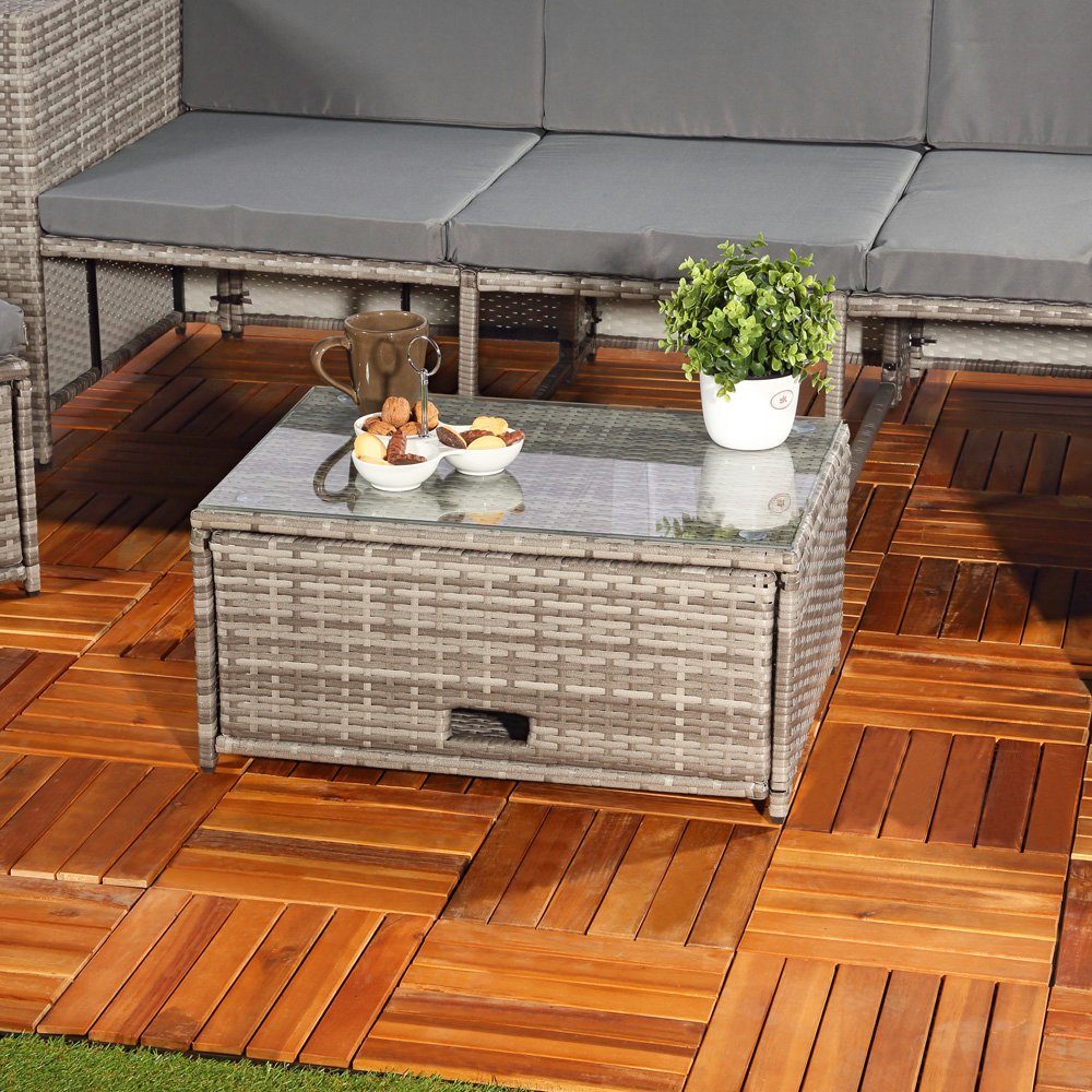 Mucola Gartenlounge-Set Polyrattan Lounge Rattanmöbel Sitzgruppe Gartenmöbel Gartenset, (Set, 4-tlg., Premium-Lounge), Hochwertige Flechtoptik