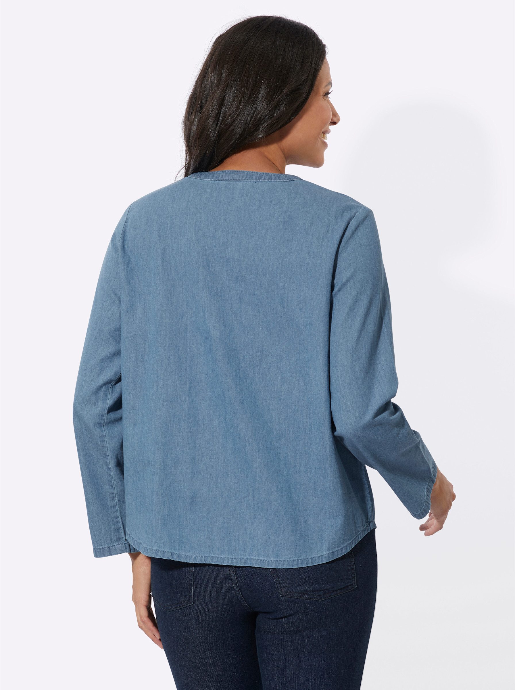 Sieh an! Klassische Bluse Jeansbluse . günstig online kaufen