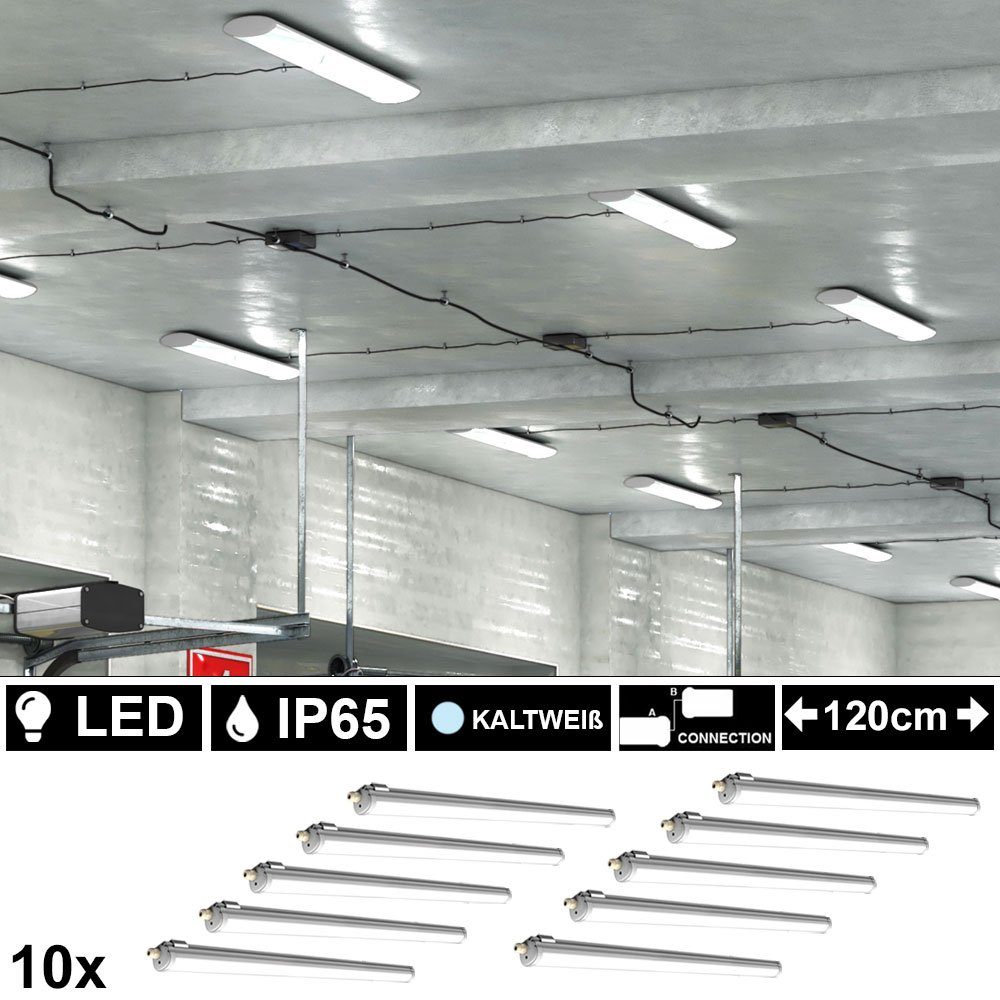 etc-shop Deckenleuchte, LED-Leuchtmittel Tageslichtweiß, 36 LED Watt Kaltweiß, cm Wannenleuchte LED 120 fest verbaut, Röhre LED