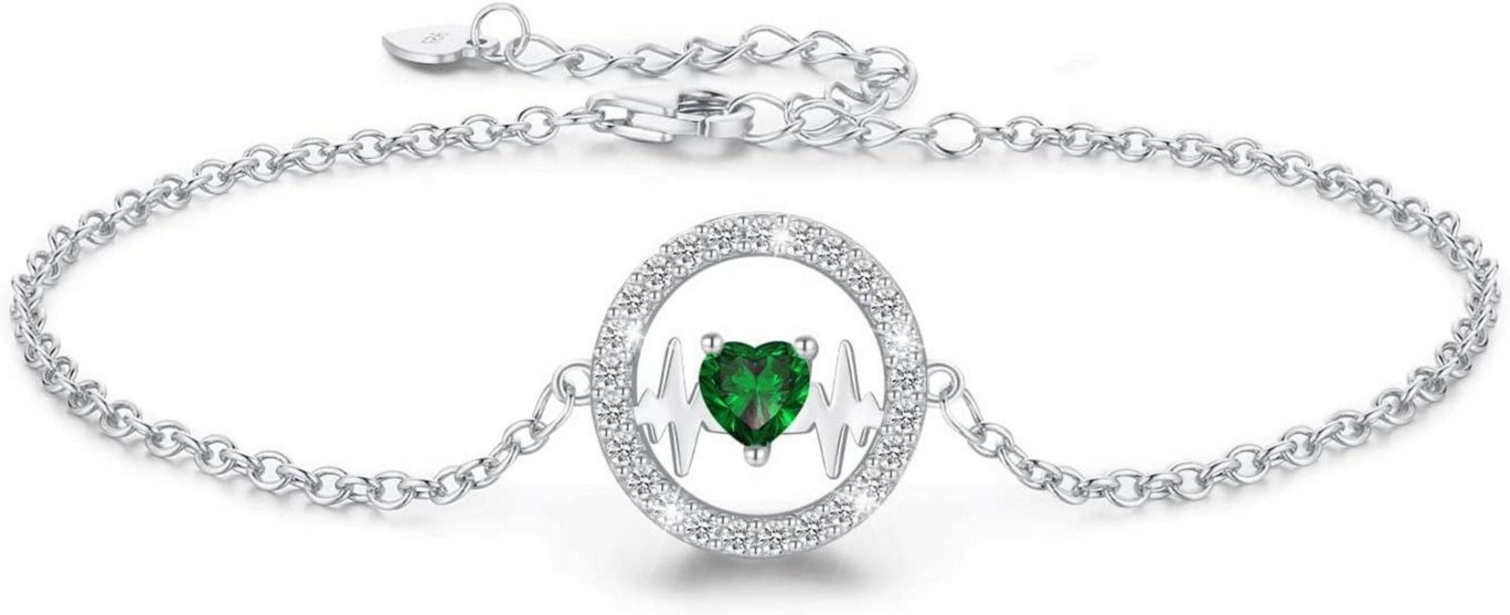 LuxusKollektion Ketten und Armband Set Armband Damen Silber 925 Verstellbar Herzschlag Armband Frauen