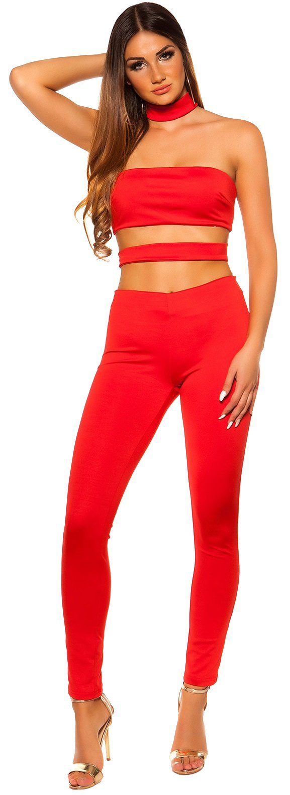 Overall Partyoverall rot mit Koucla Party Outs, Cut Clubwear Jumpsuit