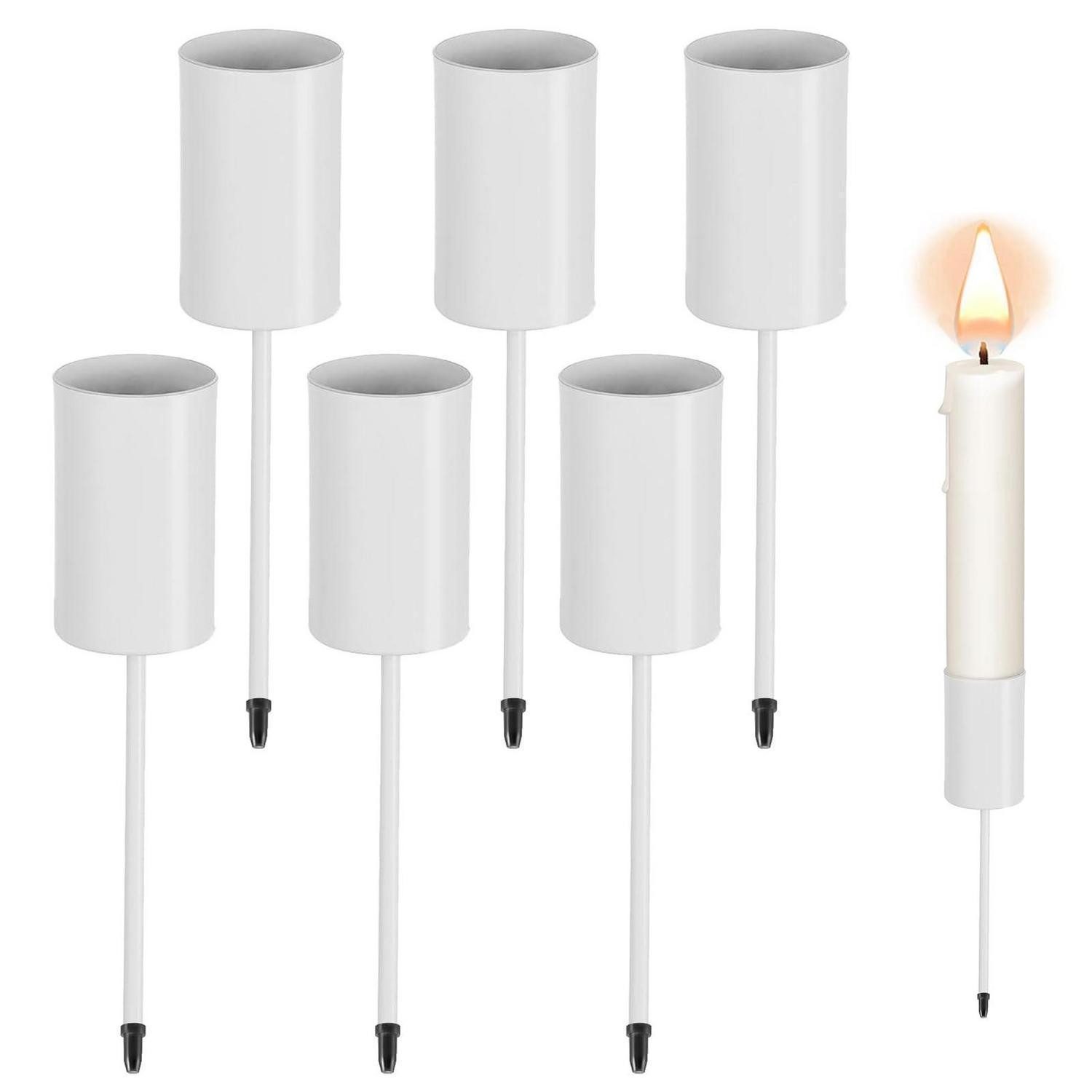 LuxusKollektion Kerzentülle 6x Kerzenhalter Adventskranz Weiß (6 St)