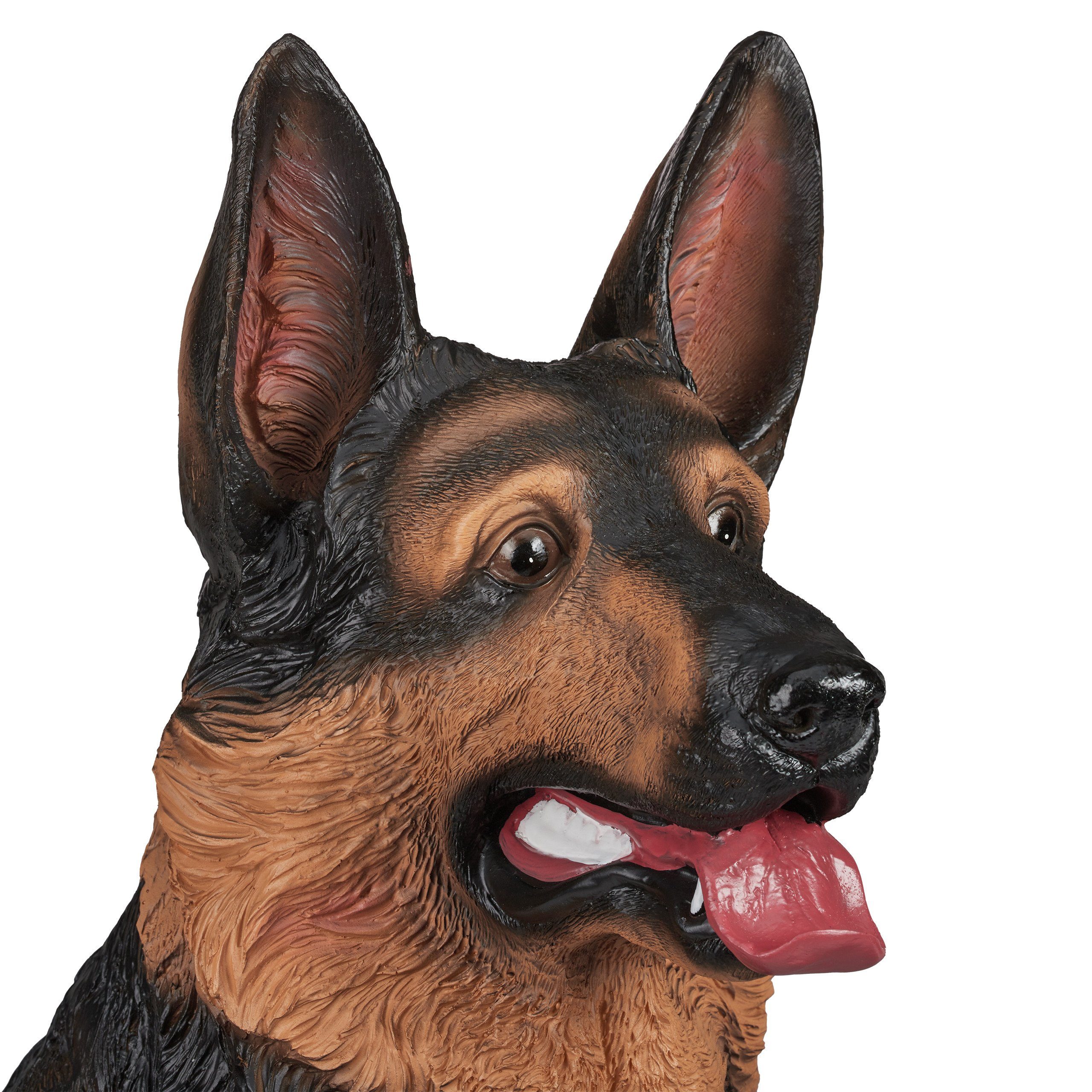 relaxdays Gartenfigur Lebensgroße Schäferhund Figur